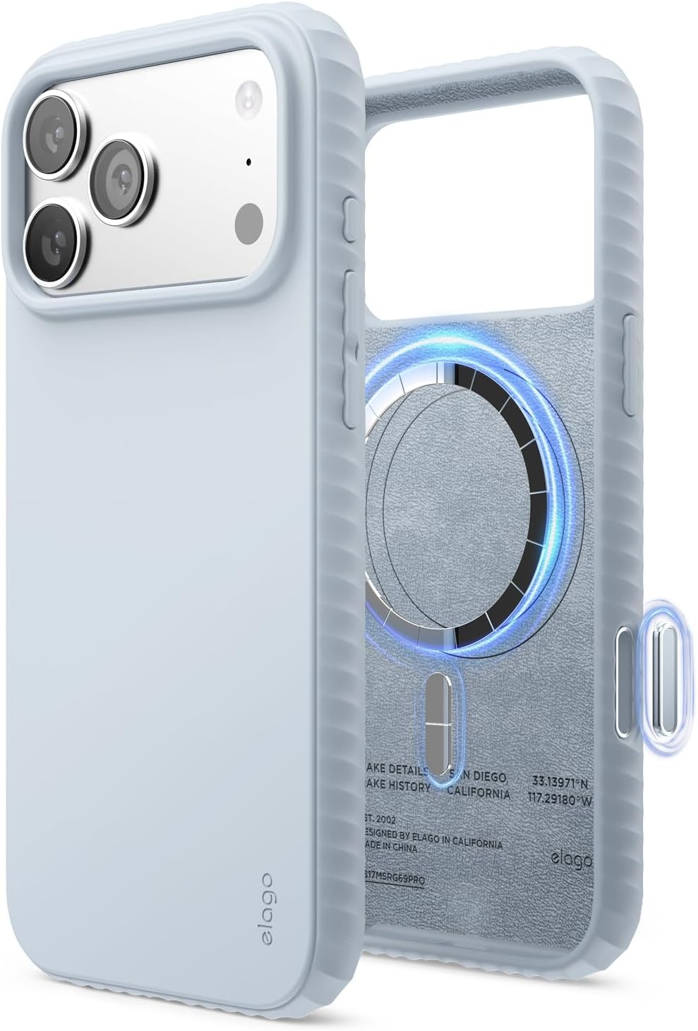 Elago Magnetic Ridge Case Compatible with Iphone 17 Pro Max Cover 6.9", Premium Magnetic Silicone Case - Compatible with Magsafe, Liquid Silicone Material, Protective, Shockproof, Slim (Stone)