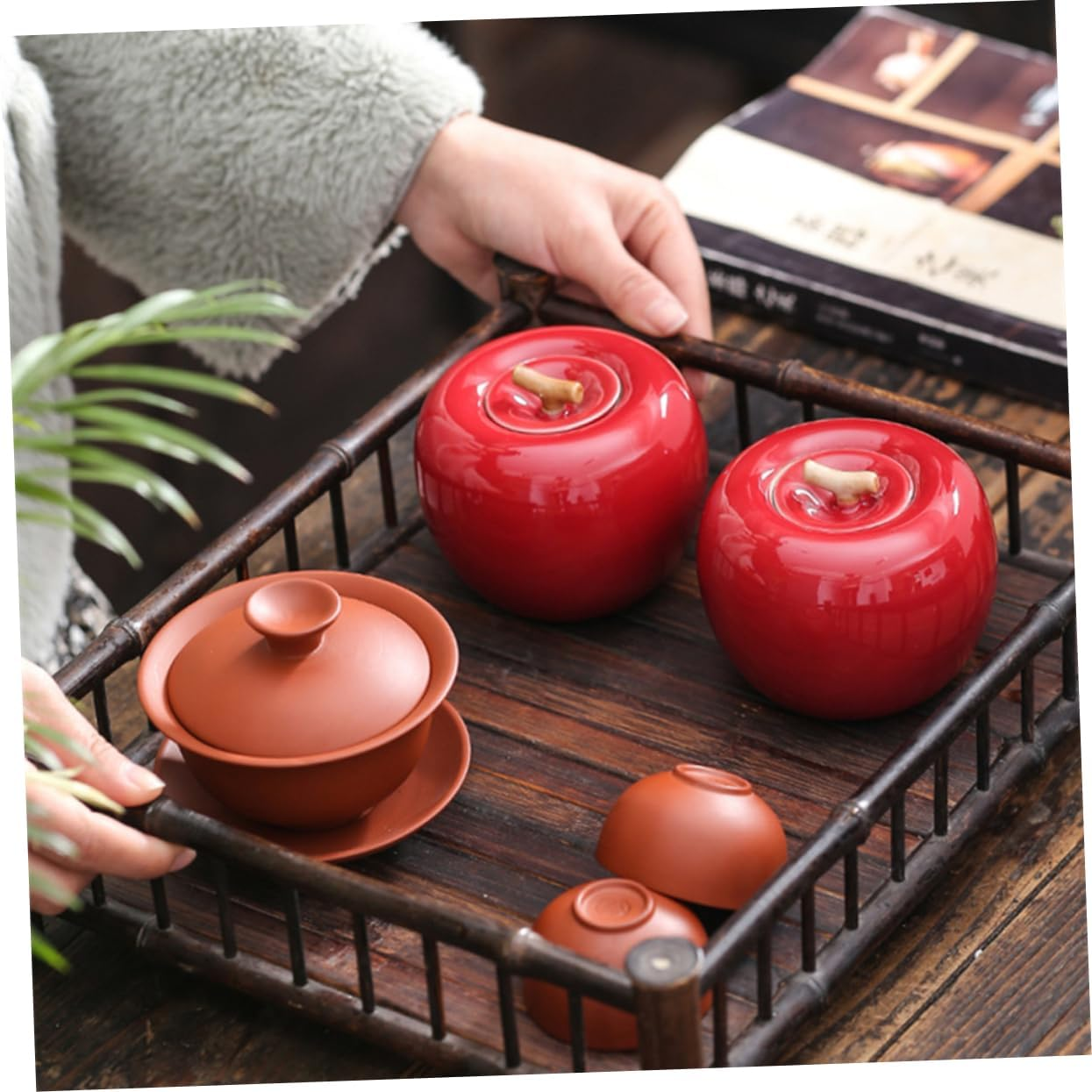 Ceramic Apple Tea Can Tea Canisters for Storage for Restaurant Home Use Containers Sealing Function image number 5
