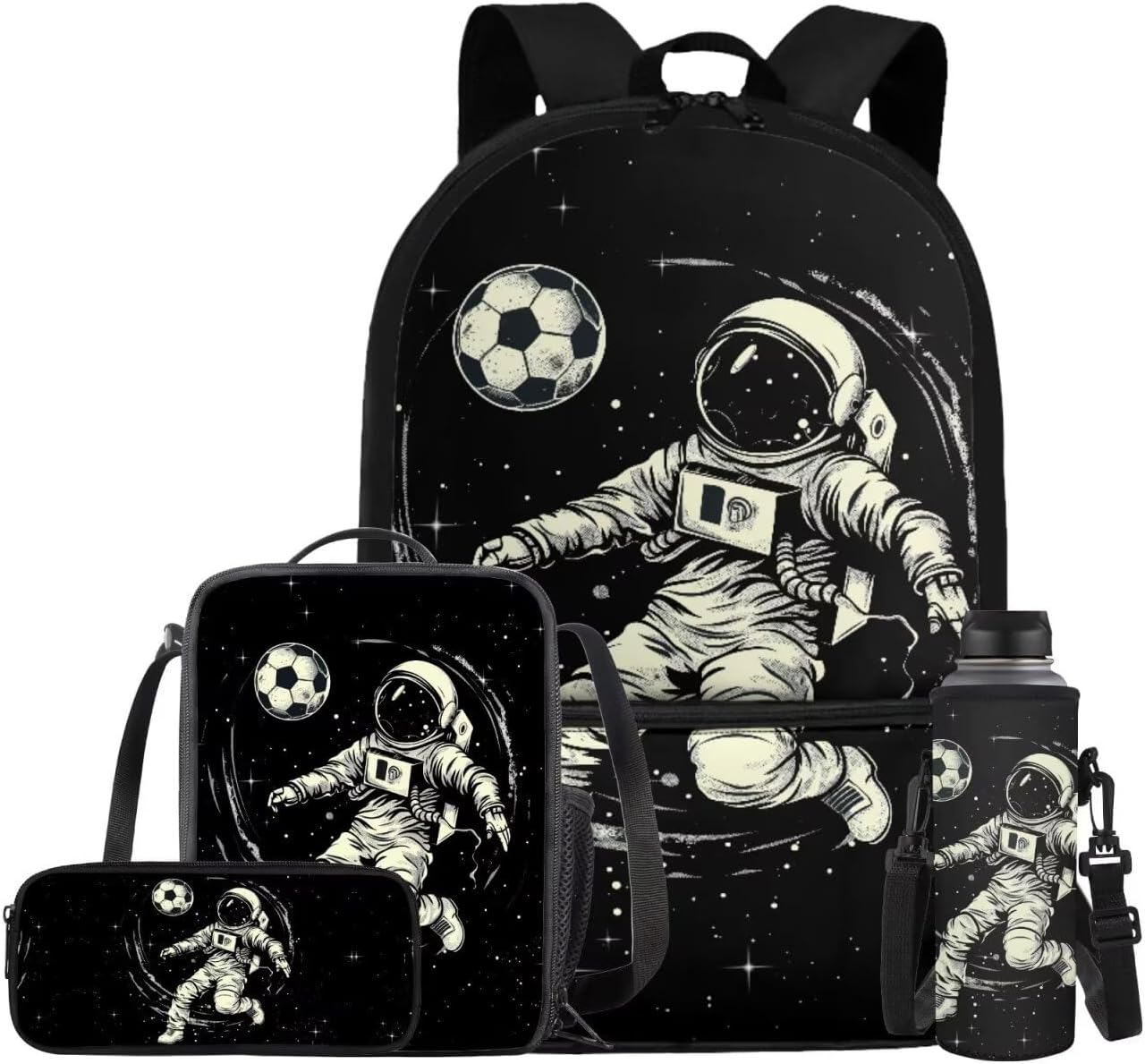 XXQGOMG Elementary School Backpack for Toddler Girls Boys School Bag and Lunch Bag Set 4 in 1