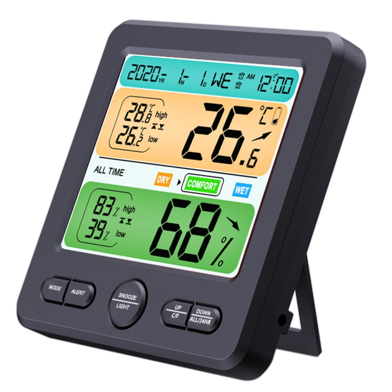 High Precision Wall Mount Thermohygrometer Clock with Large Digital Display Indoor Temperature and Humidity Monitor for Home Decoration No Battery Needed Material Suitable for Desk image number 6