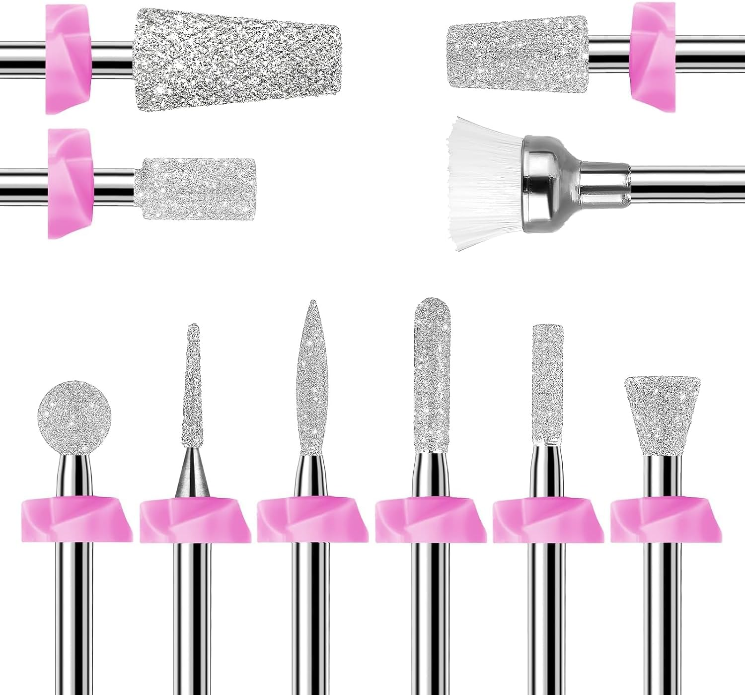 Makartt Nail Drill Bits:10Pcs Dimond Sanding Bit Sets for Nail Drill E-File,Upgraded Cuticle Cleaner Nail Bit Kit Tool Bits for Acrylic Nail Art Tools Nails Manicure Nail Prep,Nail Salon Home DIY Use image number 2
