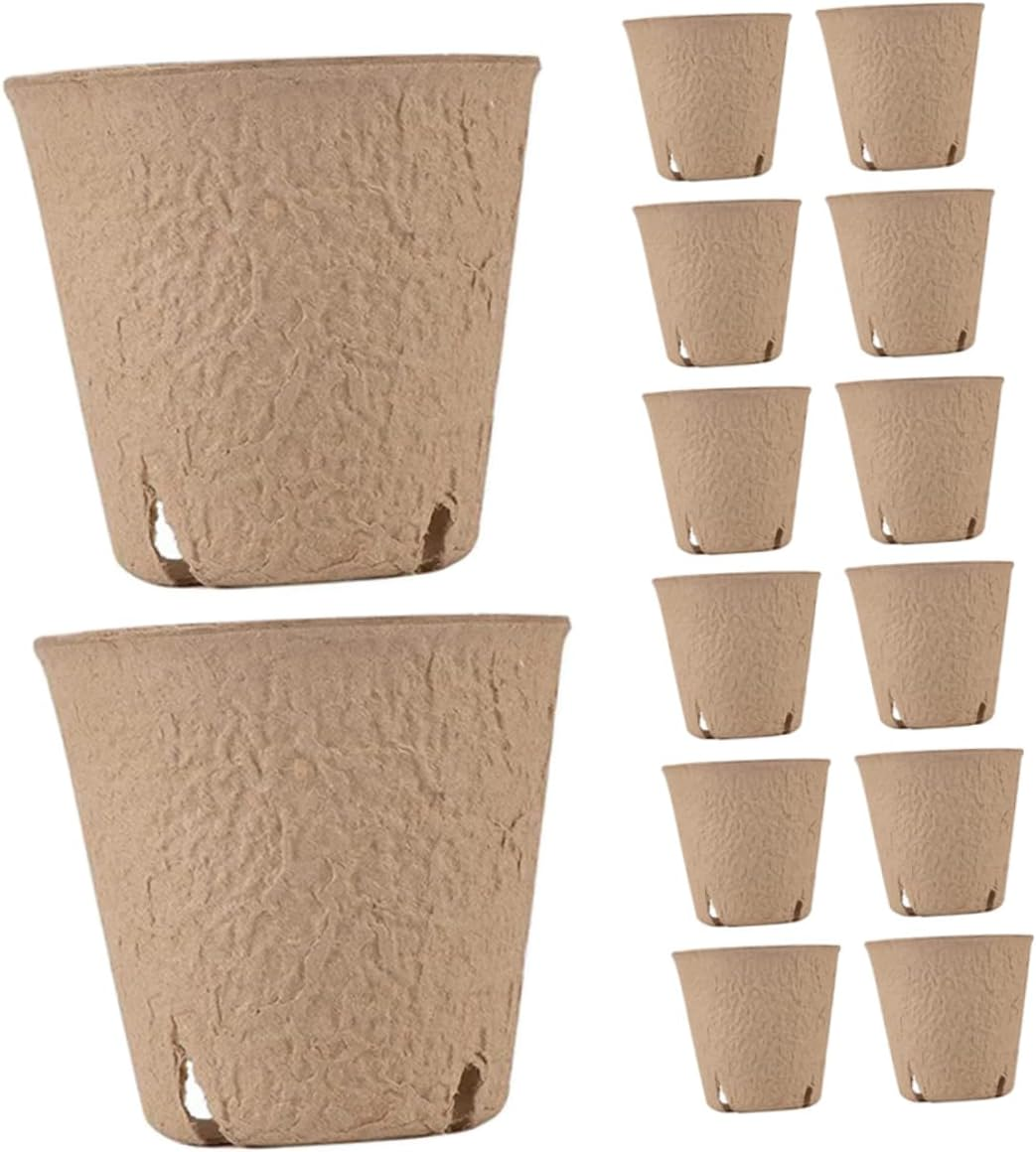 TINEASUR 50Pcs round Paper Pulp Pots for Gardening Nursery Drainage for Growth and Easy Care image number 2