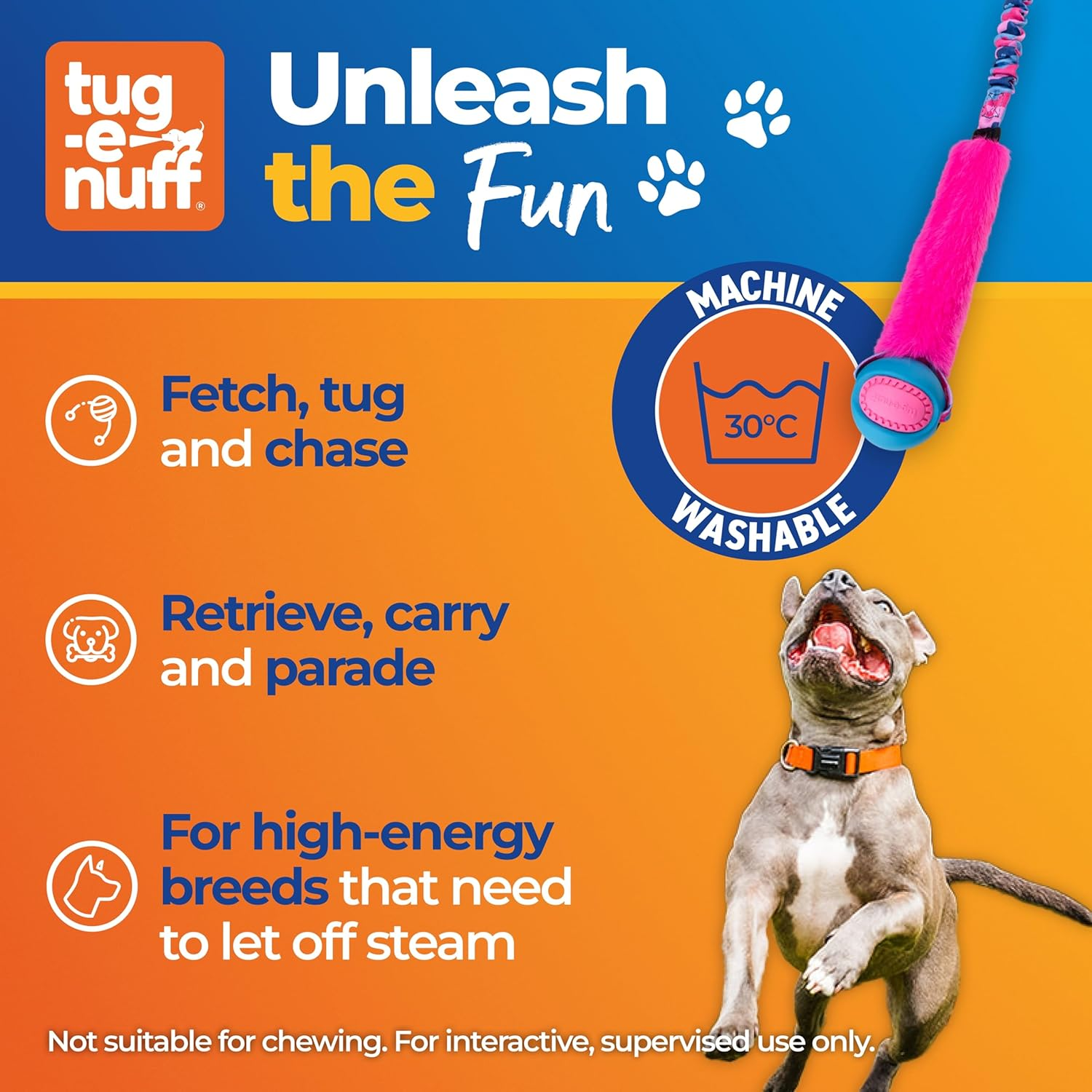 Tug-E-Nuff - Fauxtastic Powerball Bungee | Durable Bungee Tug Toy for Dogs | Ideal for Interactive Dog Training and Dogs of All Ages | Made of Durable Faux Fur | 63Cm (25 Inches) in Length - Green Pattern image number 6