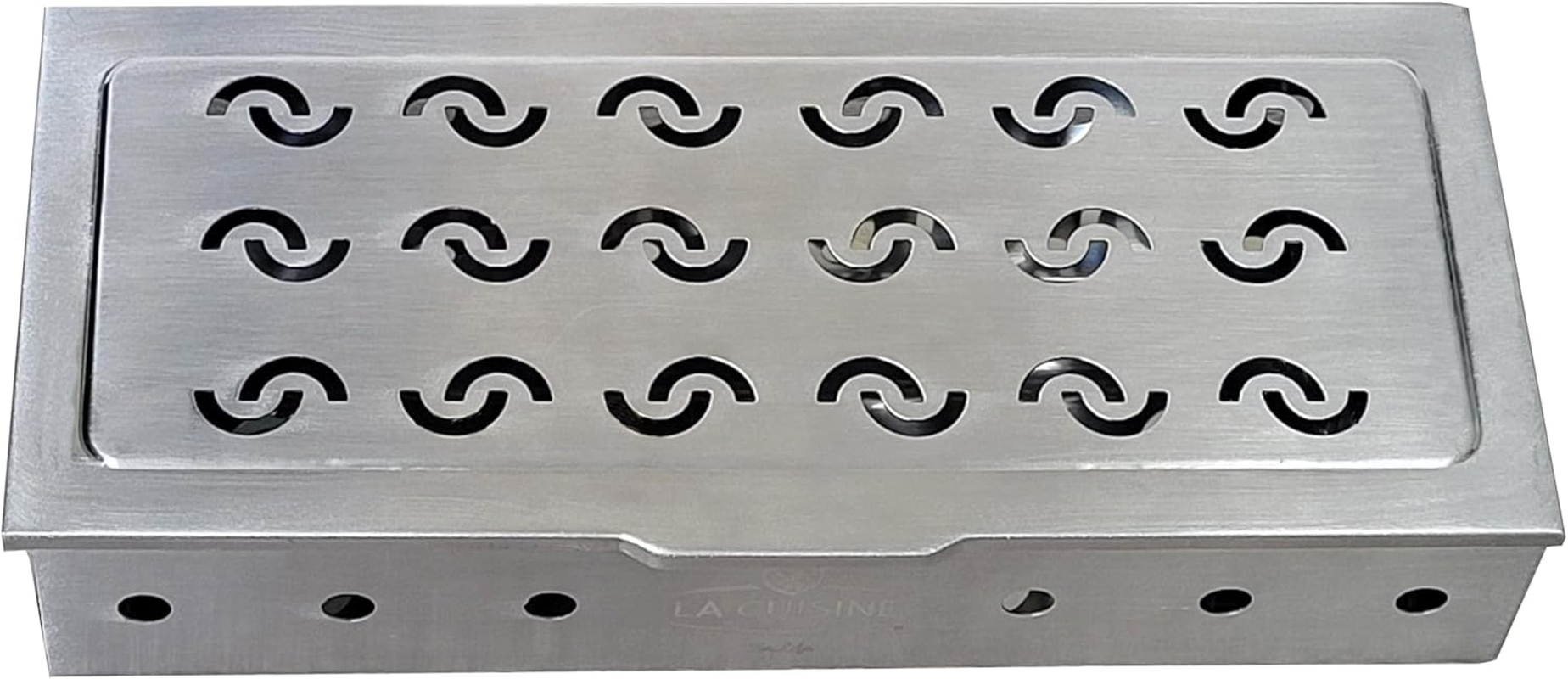 La Cuisine Smoker Box for Charcoal & Gas Grill Stainless Steel - BBQ Wood Chip Smoker Box, Enhance Grilling Flavors for BBQ, 9" L X 4" W X 2" H image number 4