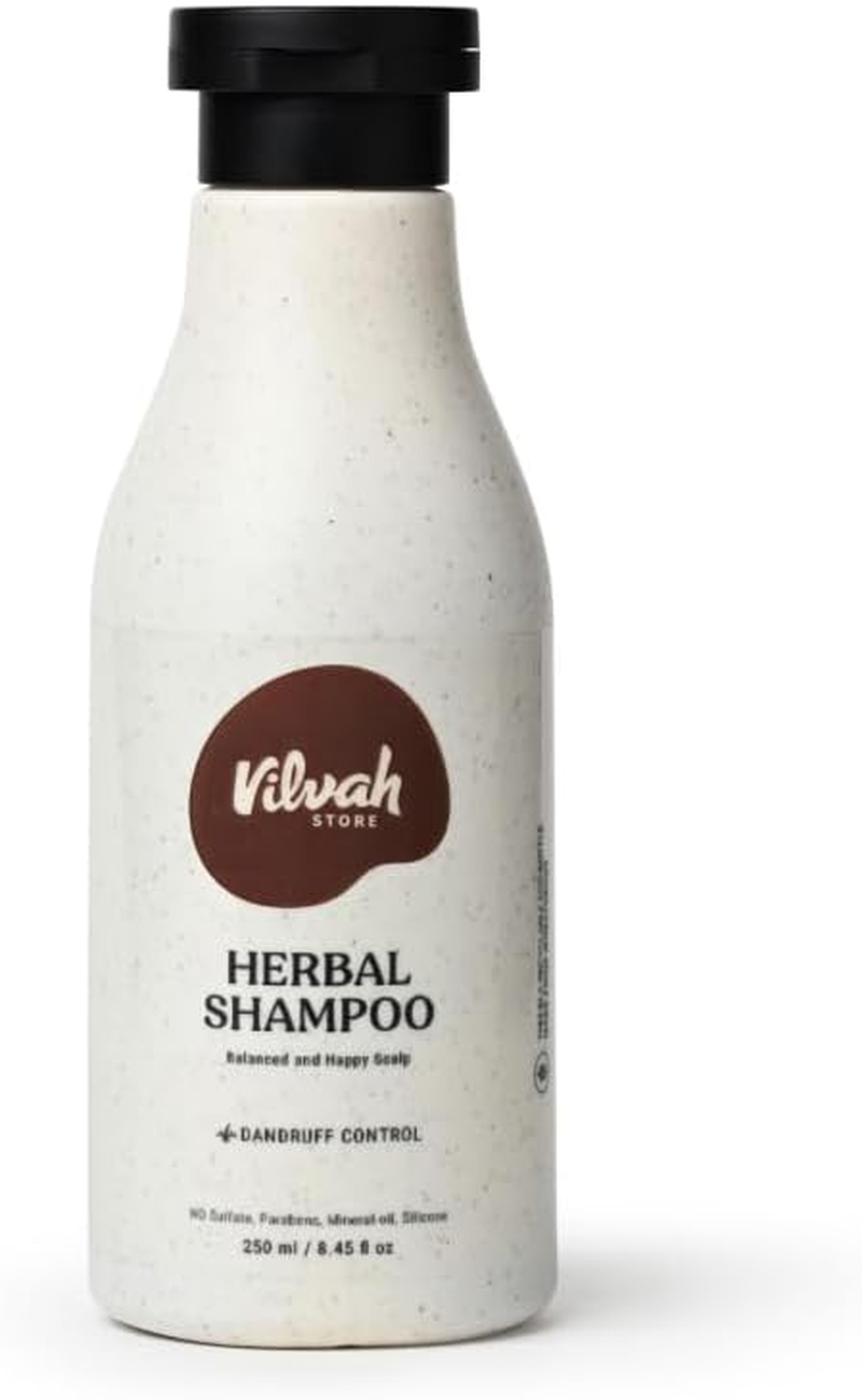 Vilvah Store Herbal Shampoo for Dandruff Control, anti Dandruff Shampoo, Relieves from Dandruff Related Itching, Soothes Scalp & Nourishes Hair, SLS & Paraben Free, for Men and Women, 250Ml image number 2