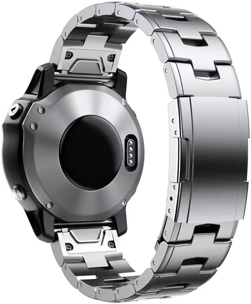 Synsing 26Mm Titanium Metal Quick Release Watchband Compatible for Fenix 8 51Mm/Enduro 3 51Mm/Fenix 6X Pro/7X Pro/5X Plus,22Mm Band for Fenix 8 47Mm/E 47Mm/Fenix 6 Pro/7/5 Plus/Epix 2/Forerunner 965