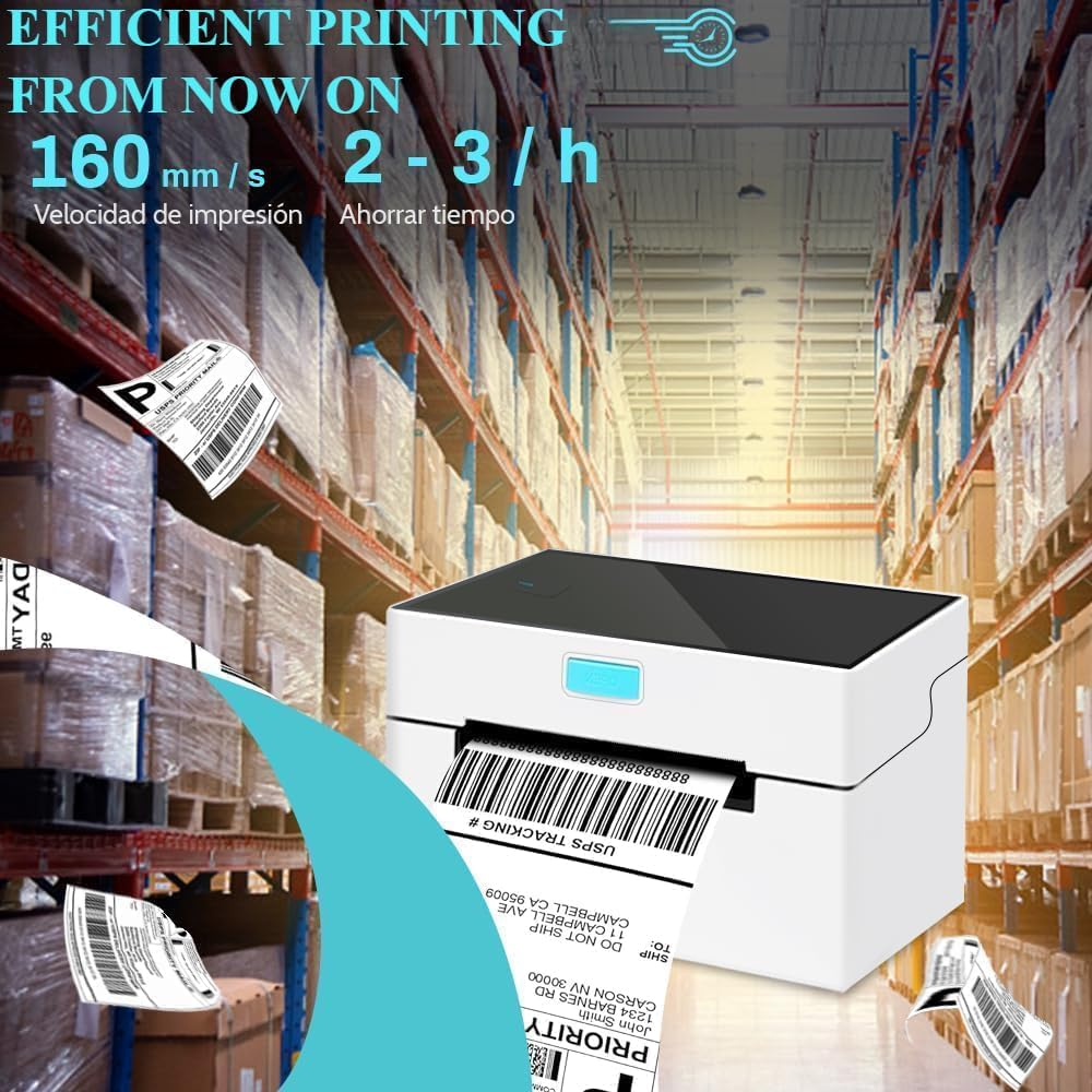 Thermal Label Printer Bluetooth, USB Thermal Printer, Label Printer 203DPI, Thermal Printer for Shipping Labels, Wireless Shipping Label Printer image number 2