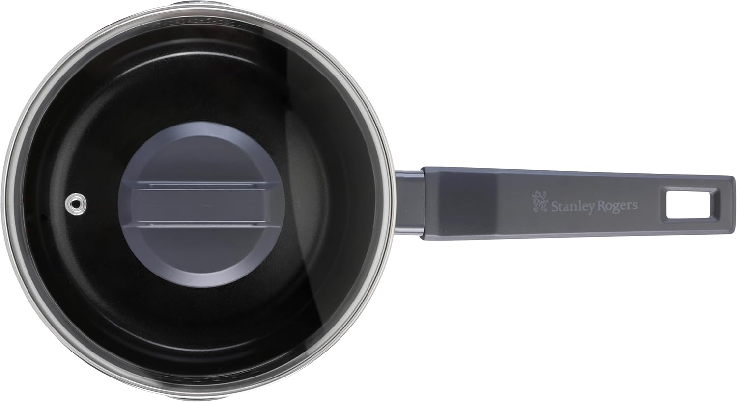 Stanley Rogers Statement Saucepan 18Cm &ndash; 100% Recycled Aluminium Ceramic Non-Stick Pot &ndash; Induction Cookware with Lid and Easy Pour Rim &ndash; PFAS PTFE & PFOA Free for Healthy Cooking image number 2