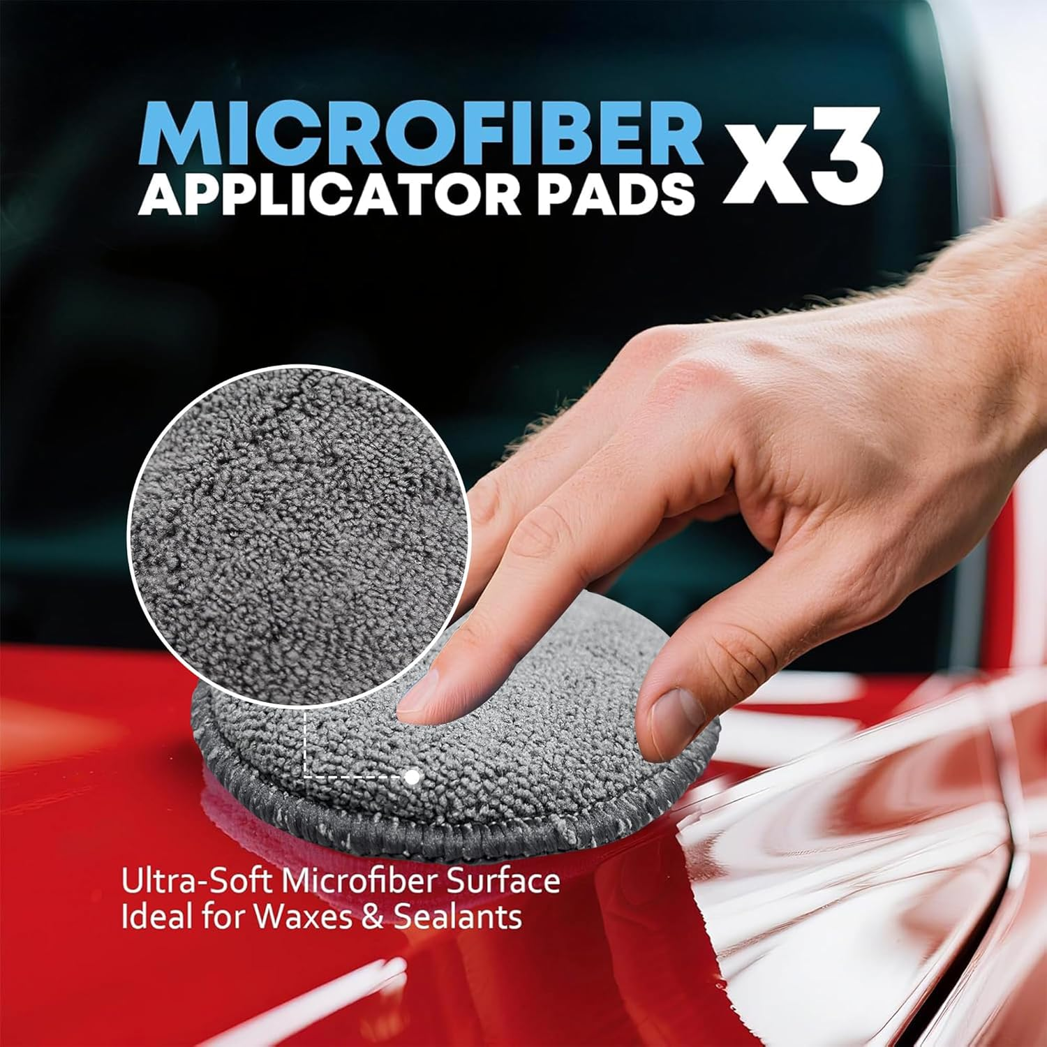 Car Wash Kit, 9Pcs Car Detailing Towel Set with Storage Bag, Auto Cleaning Tools, Microfiber Mitts Drying Towel Waffle Cloths Wheel Brush Waxing Sponge for Interior, Exterior Cleaning (Grey) image number 3