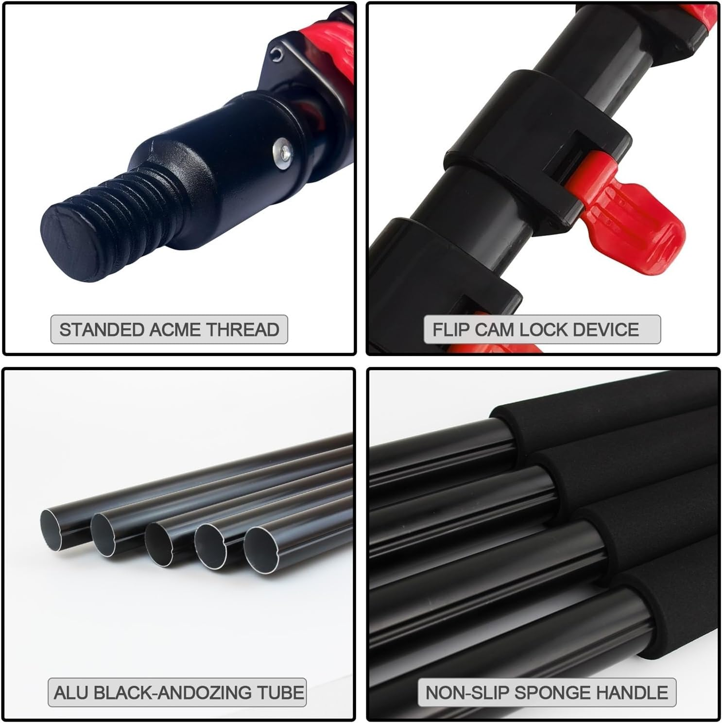 12/15/20Ft Aluminum Telescopic Pole Heavy Duty Extension Long Handle High Reach Extendable Painting Roller/Cleaning,Extension Rod Spare Parts(20Ft Pole) image number 5