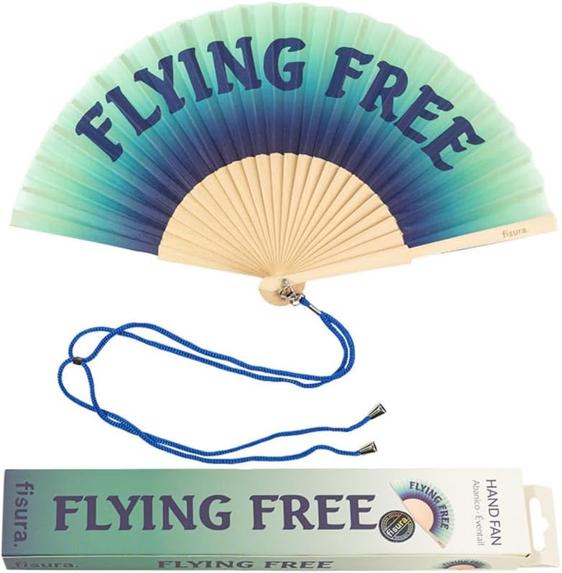 Fisura - Original Handheld Folding Fan with Message"I&rsquo;M Hot". Gradient Wooden Fan. Original Holding Hand Fans. Birthday Gifts Wedding Party Decoration. Fan with Hanger Included