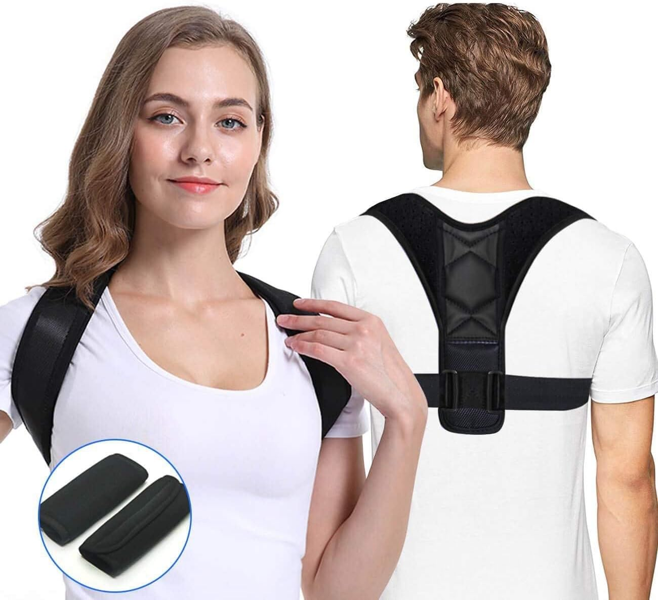 Posture Corrector for Men and Women - Adjustable Upper Back Brace for Clavicle to Support Neck, Back and Shoulder (Small) image number 1