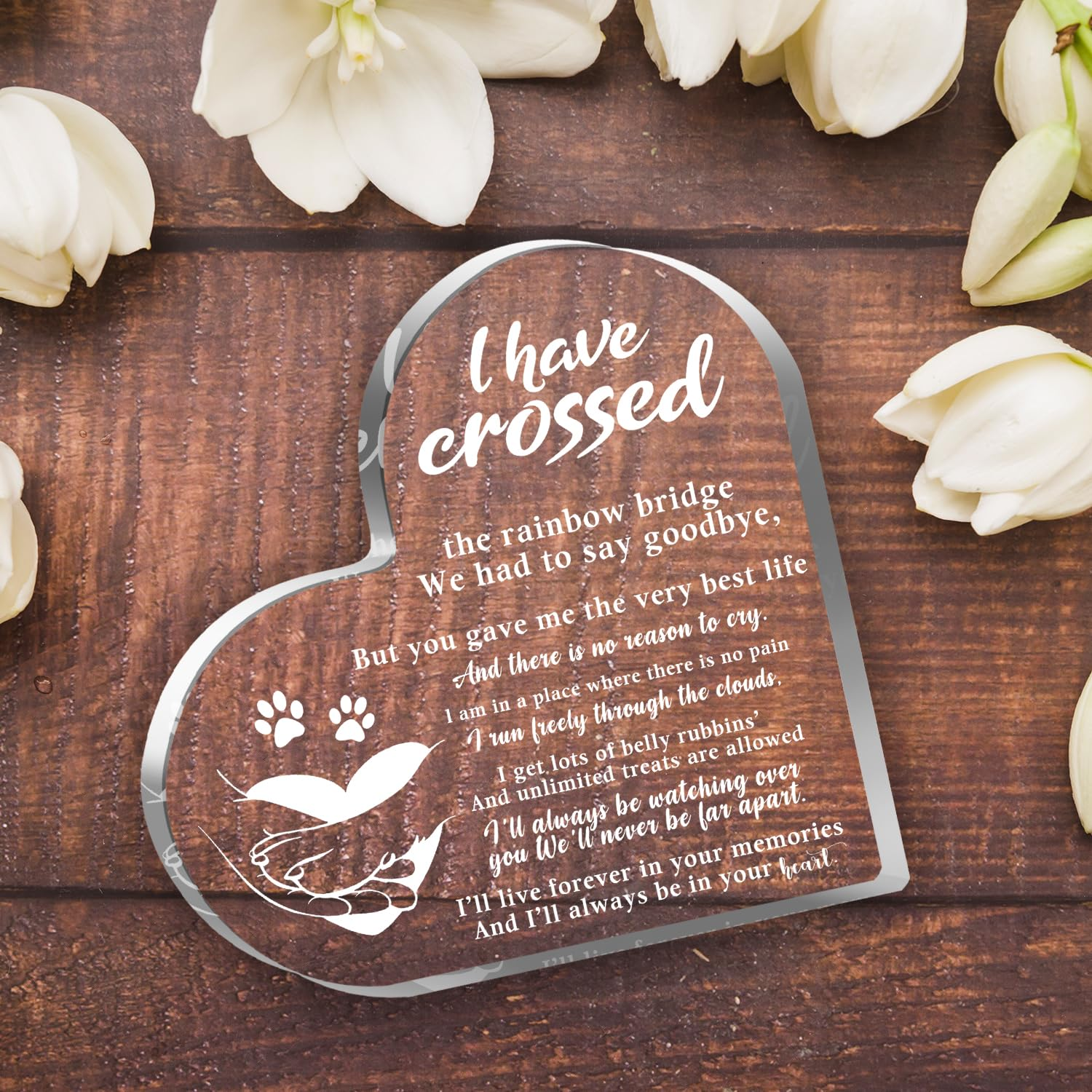 Pet Memorial Acrylic Rainbow Bridge Decorations - Sympathy Gifts for Loss of Dog, Cat - Bereavement Gifts for Pet Loss Remembrance image number 1