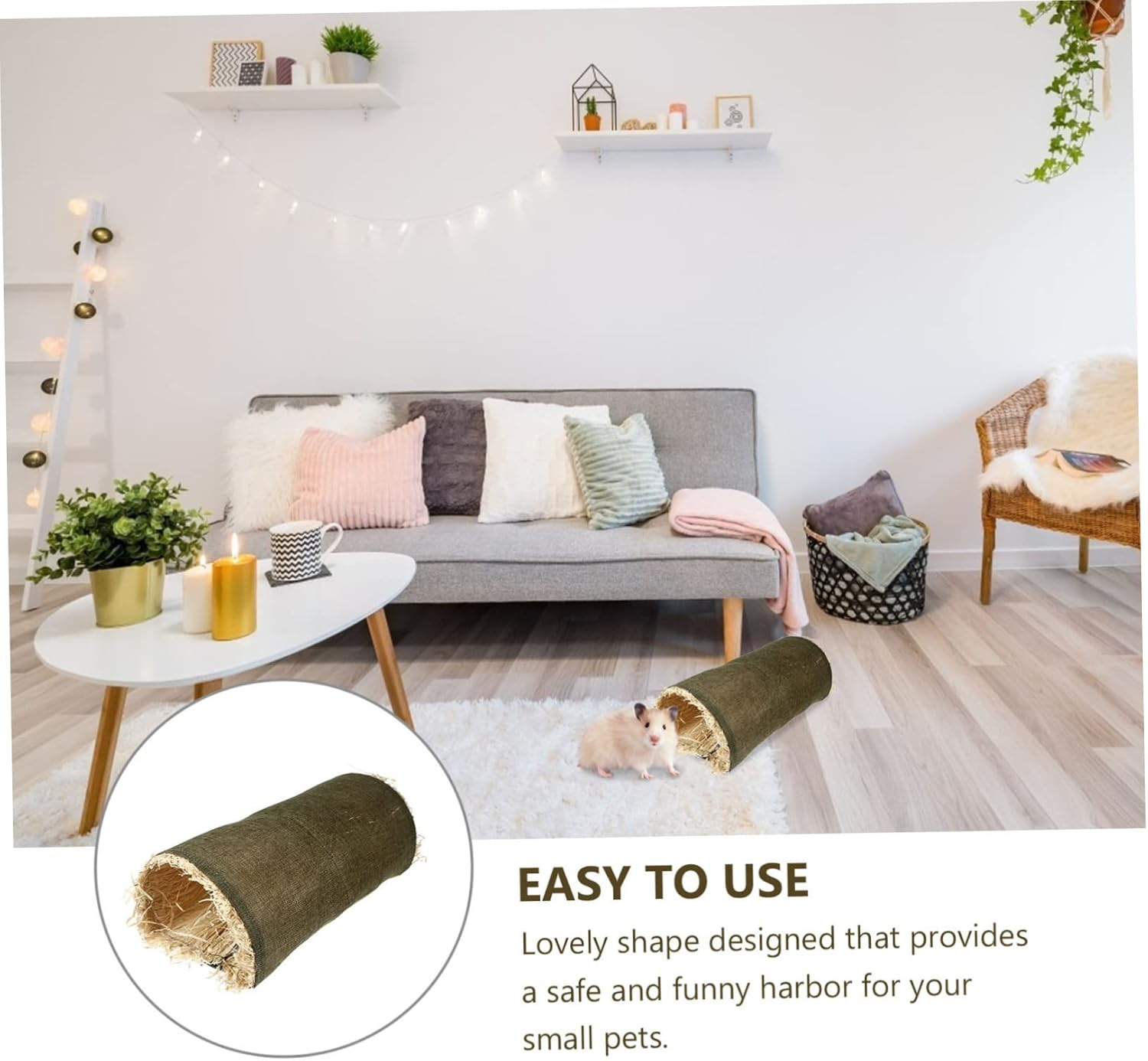 Levemolo Lovely Hamster Tunnel Bunny Nest for Animals Compact Design for Cage Corners Warm and Comfortable Sleeping Space for Guinea Pigs and Dwarf Rabbits image number 5