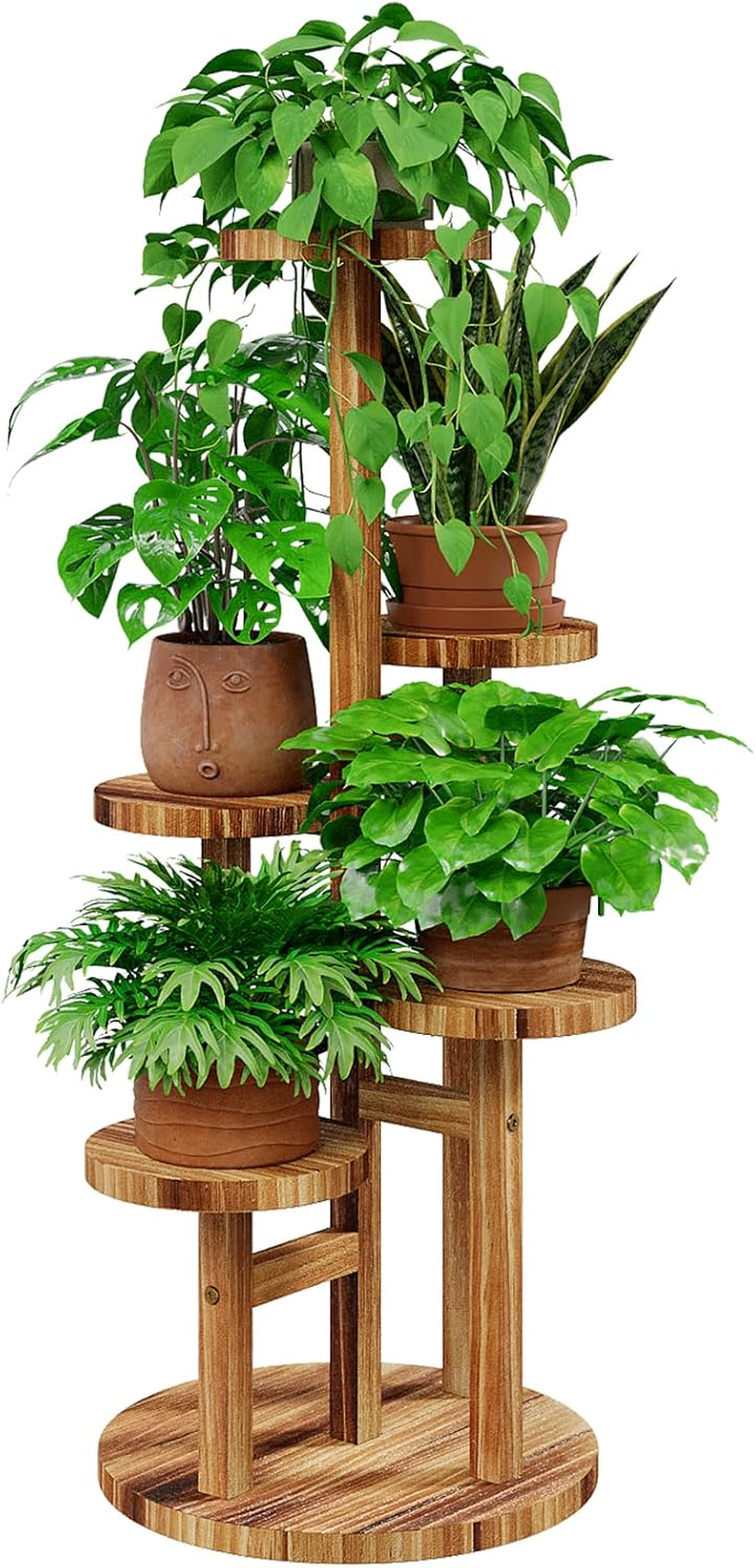 Bamworld Plant Stand Indoor 3 Tier Plant Shelf for Multiple Plants Corner Plant Holder for Outdoor round Flower Stand Plant Holder for Living Room Patio Garden Balcony Bedroom image number 2