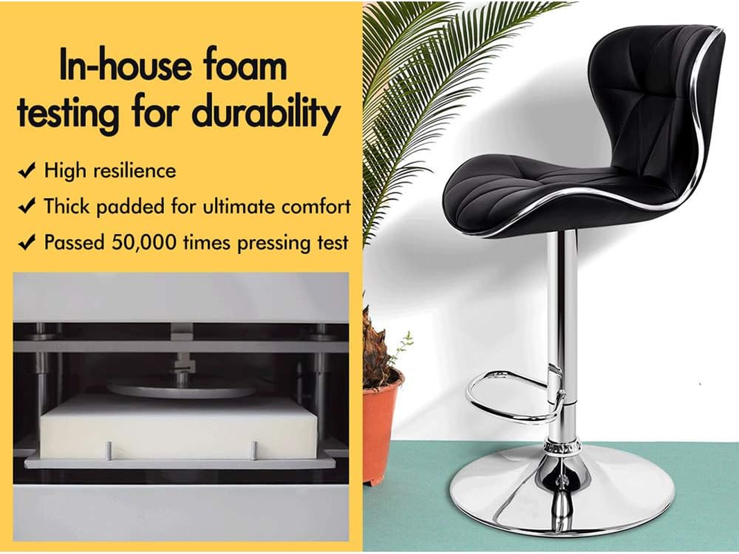 ALFORDSON Bar Stool 2X Adjustable Kitchen Barstools Luna Swivel Counter Dining Chairs in 54-75Cm Seat Height Home Bar Dining Room Furniture image number 5