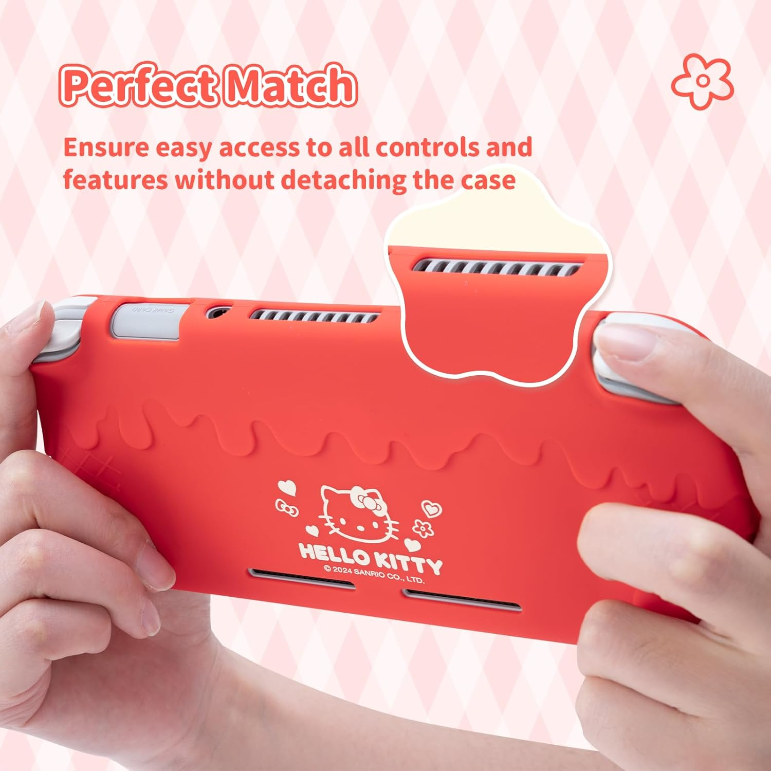 Protective Case for Switch Lite,Anti-Scratch Protective Shell,Soft Silicone Cover Case for Switch Lite 2019 with 2 Thumb Grip Caps (Red)