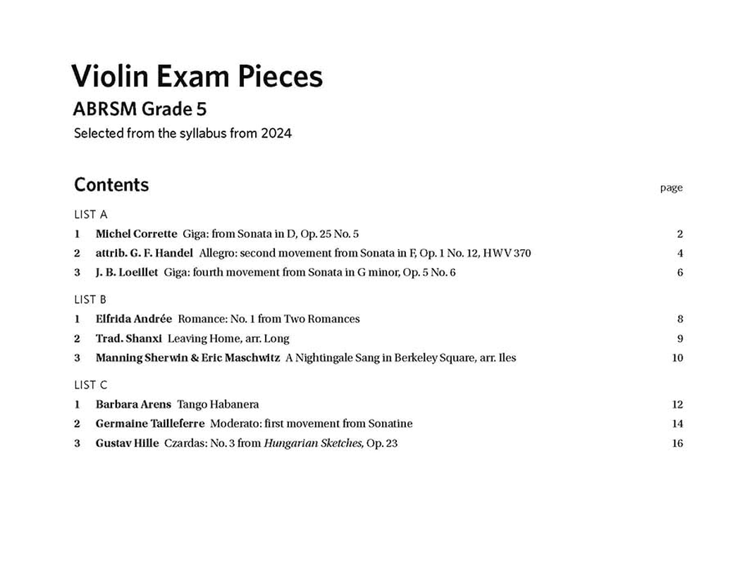 Violin Exam Pieces from 2024, ABRSM Grade 5, Violin Part & Piano Accompaniment image number 1