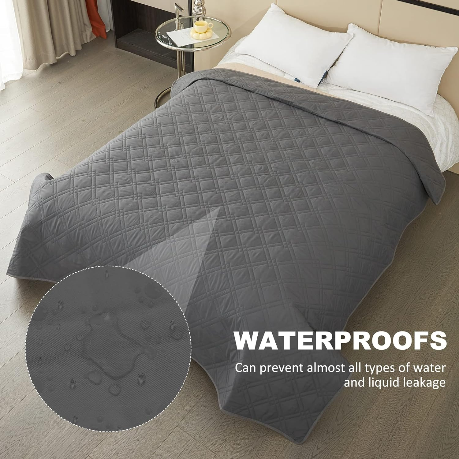 Waterproof Dog Bed Cover with Back Silicone Rubber Washable Pet Blanket Cover Anti-Slip Dog Couch Waterproof Protector Dog Bed Cover Couch Cover for Furniture Bed Couch Sofa 30&times;70In/52&times;82In image number 6