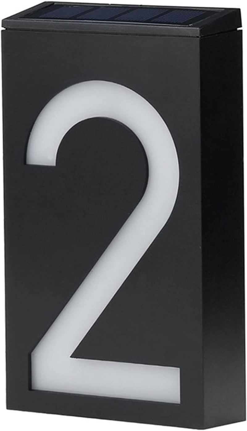 Solar House Number Light LED Illuminated Address Plaque for Houses Address Numbers Solar Powered LED Address Sign for Home Villa Yard Street 1