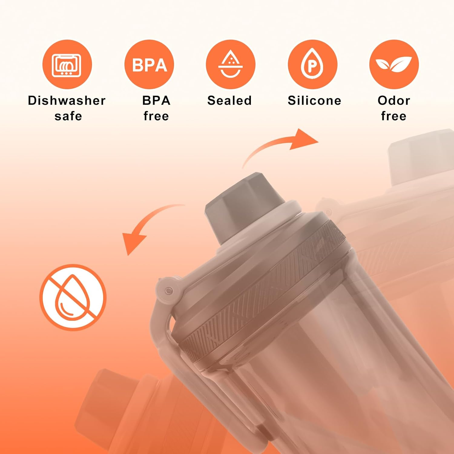 14 Pieces Replacement Gasket for VOLTRX Electric Protein Shaker Bottle 24Oz, with 8 Pcs Non-Slip Stop Silicone Sealing Ring Leakproof Gasket for Spout Lid BPA Free image number 6