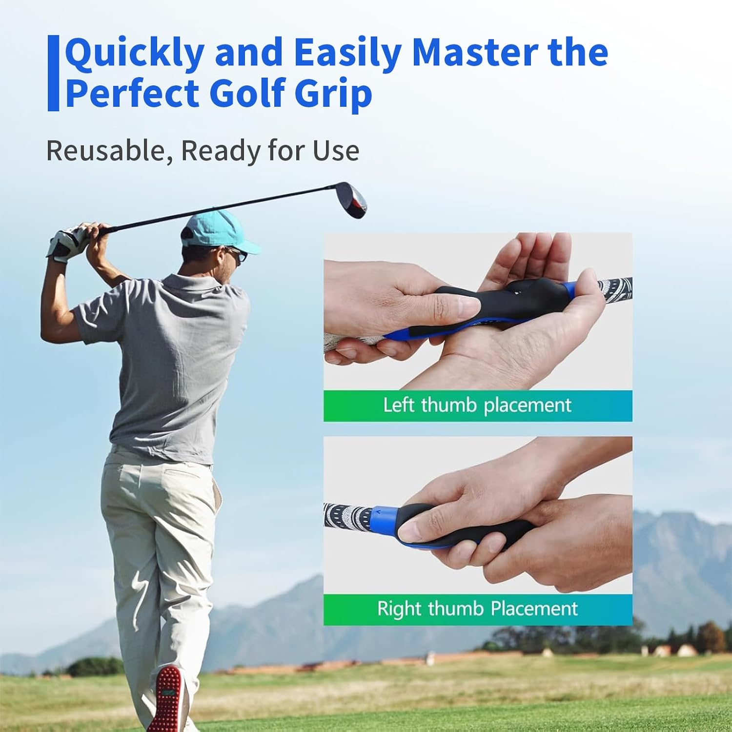 Rhoyee Golf Grip Trainer &ndash; Golf Training Aid for Correct Hand Position, Swing Improvement, and Grip Practice &ndash; Golf Club Grip Attachment for Beginners and Golf Enthusiasts image number 4