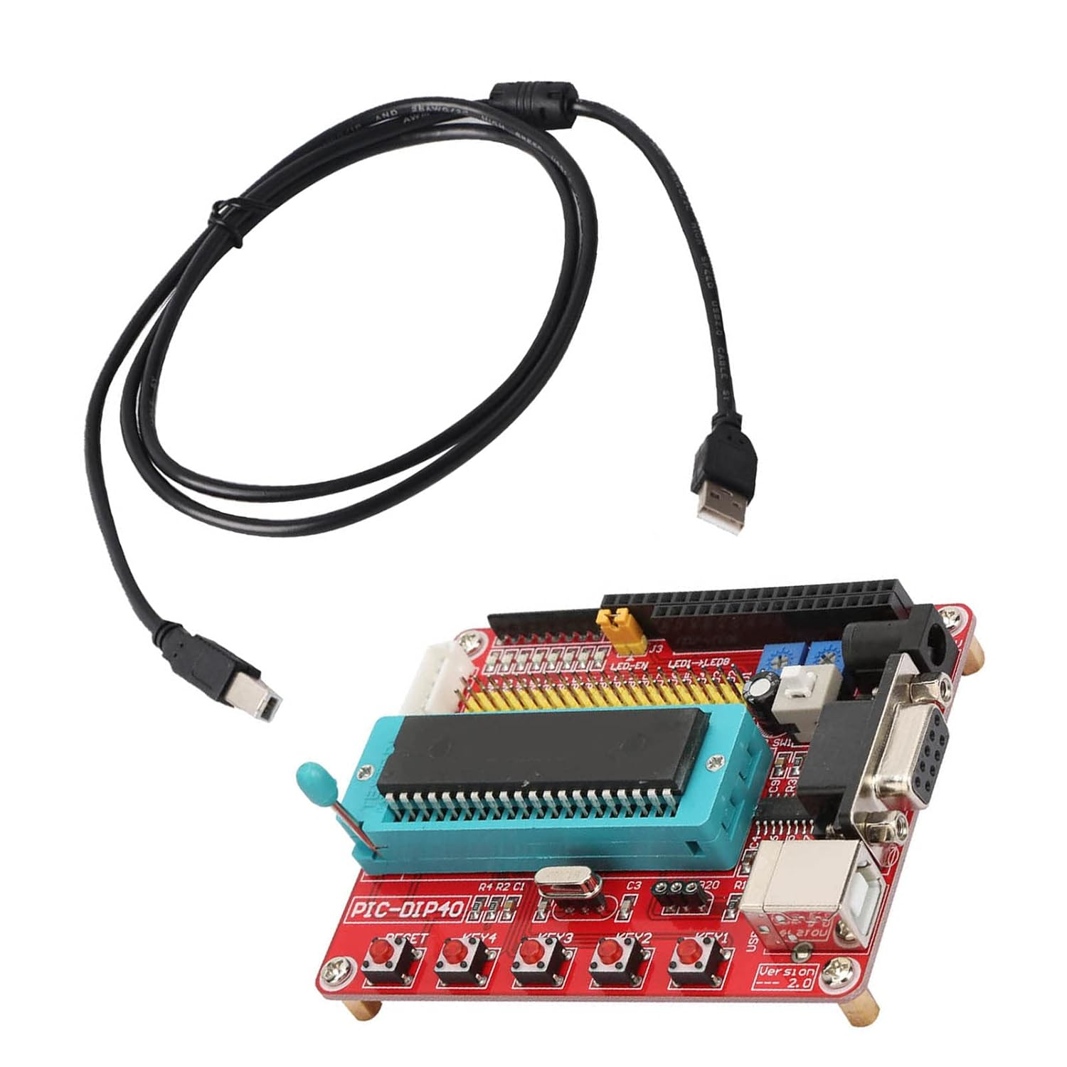 Pic16F877A Pic Programmer Kit, Microchip Learning Board, Pic16F877A Microcontroller Development Board with Rs232 Interface image number 3