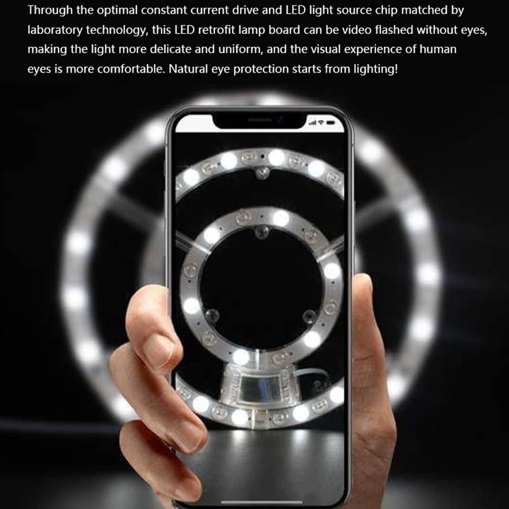 48W 10.5Inch 3848Lm LED Ceiling Light Fixtures Replacement Panel Retrofit Board Light Bulb Replace Incandescent Fluorescent Bulb round Tube,Led Ring Circle Light Panel Retrofit LED Light Engine -White image number 3