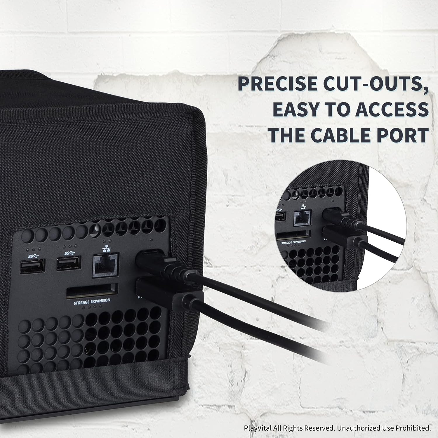 Playvital Black Nylon Horizontal Dust Cover for Xbox Series X Console, Soft Neat Lining Dust Guard, anti Scratch Waterproof Cover Sleeve for Xbox Series X Console - Black image number 5