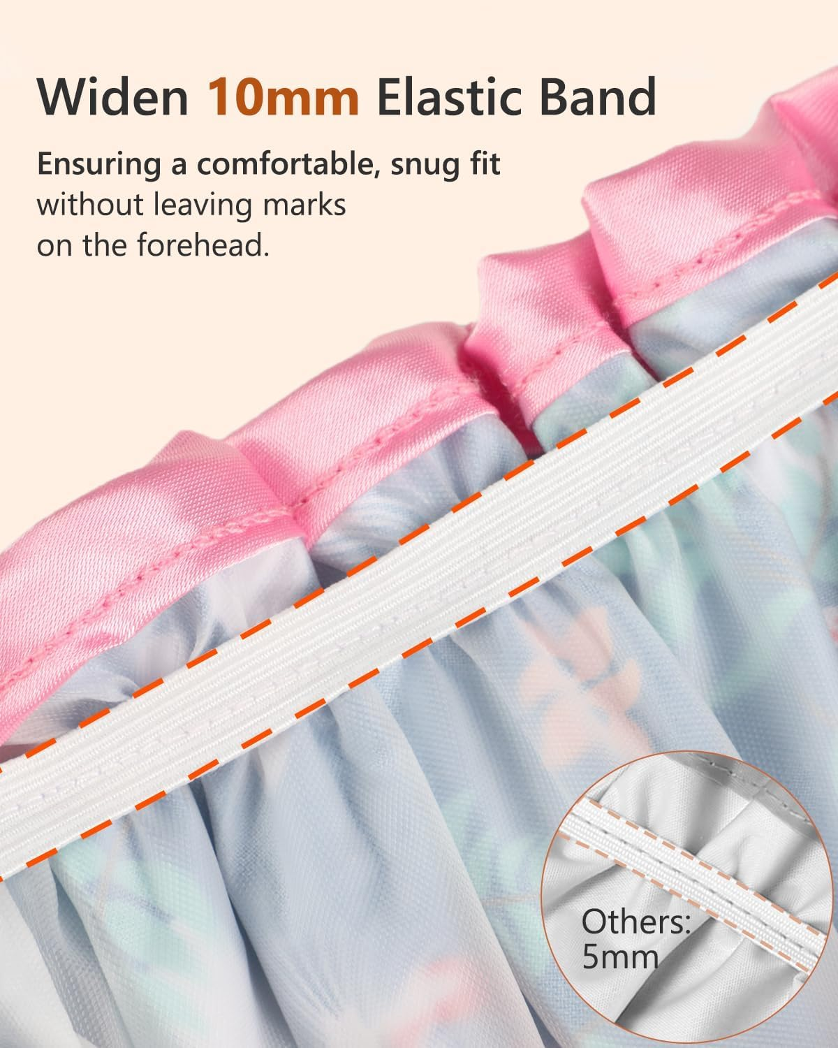 Large Flamingo Shower Cap with Pink Lace, Double-Layer Waterproof, Reusable, Washable, X-Large, Pack of 1