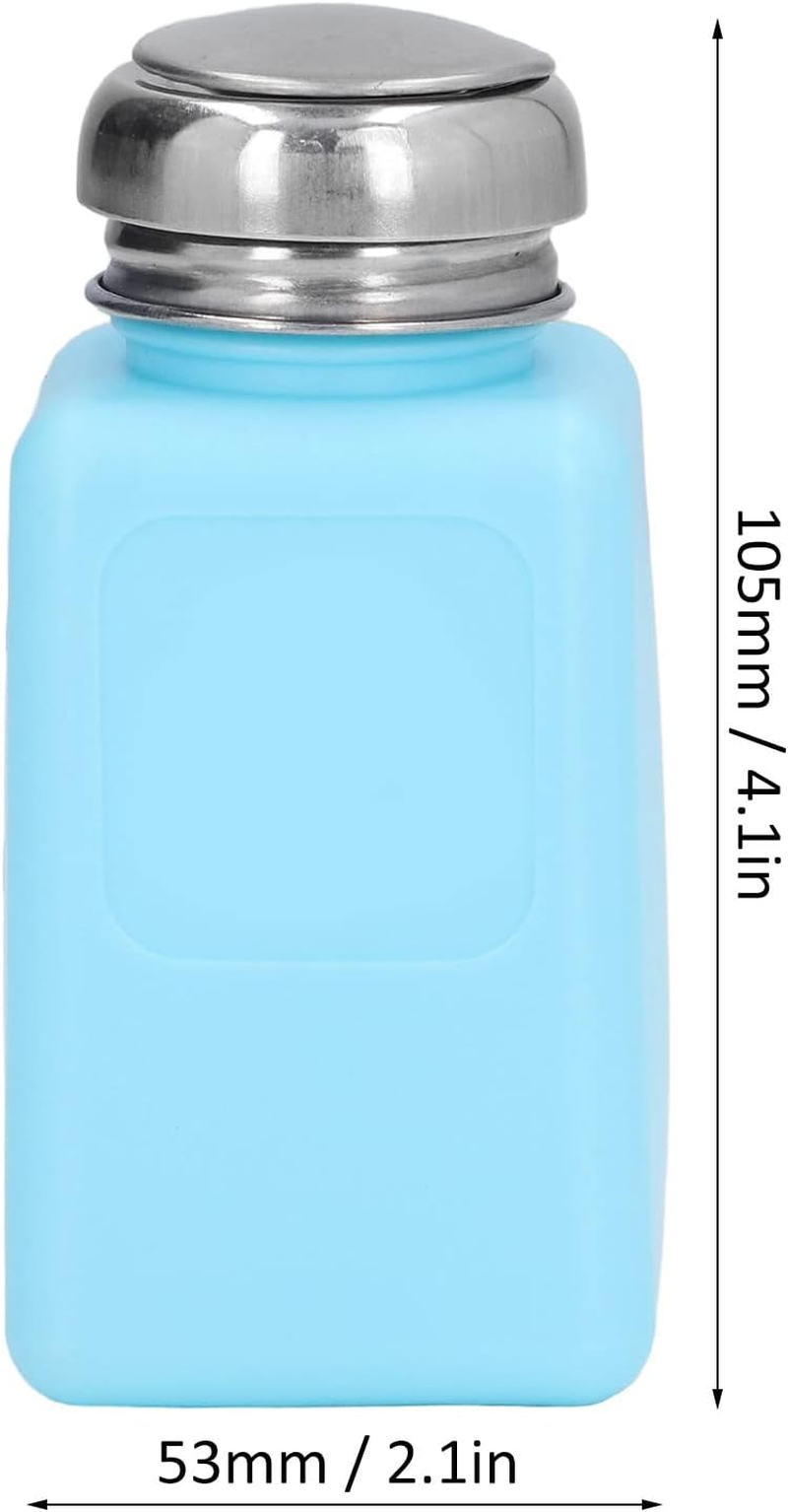 200ML Solvent Dispenser, ESD Safe anti Static Square Bottle with Stainless Steel Lid, Press Type, Compact Size, for Acetone, IPA Solvent, Oil (Blue) image number 5