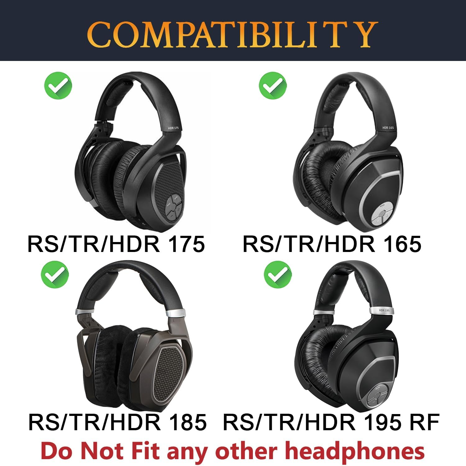 SOULWIT Cooling-Gel Earpads Replacement for Sennheiser RS165/TR165/RS175/TR175/RS185/TR185/RS195/TR195(RS/TR 165 175 185 195 RF), Ear Pads Cushions for HDR165/HDR175/HDR185/HDR195(HDR 195RF) image number 1