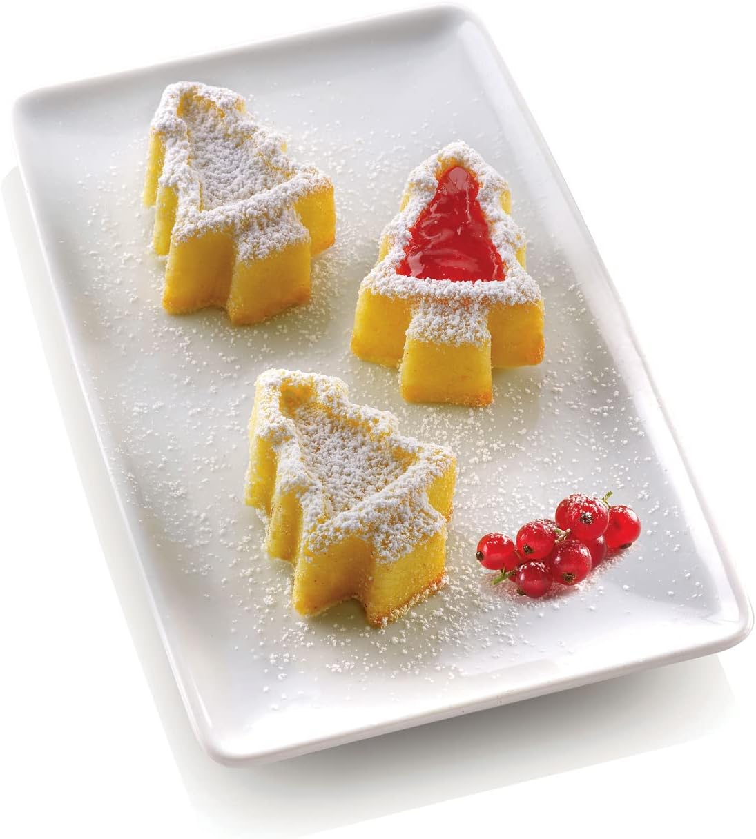 Silikomart SF108 Silicone Let'S Celebrate Bakeware Collection Multi Cake Pan, Christmas Trees