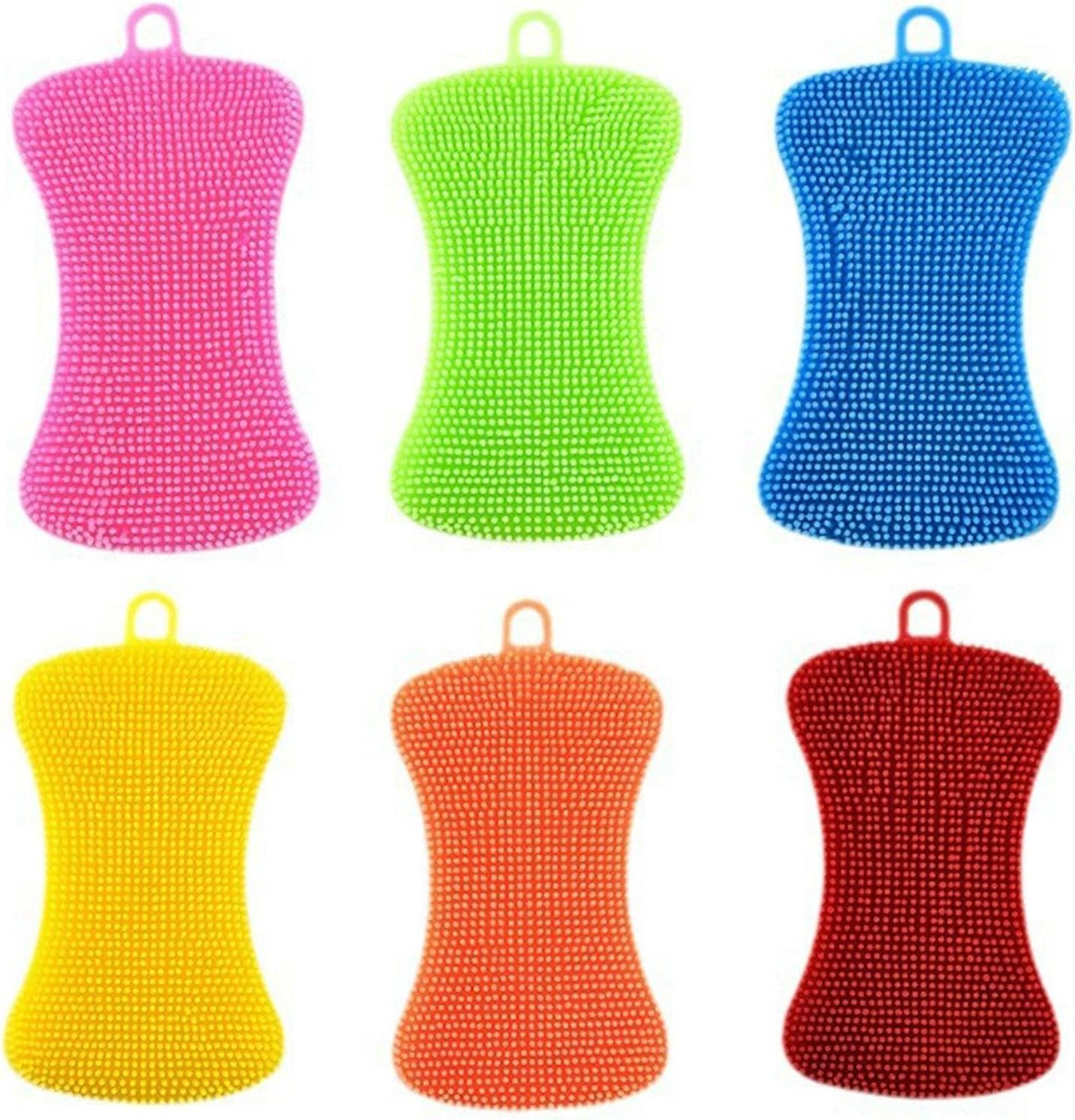 UOPJDD 6 Pieces Silicone Dishwashing Brush, Kitchen Tools, Brush Brush, Durable Dishwashing Brush, Multi-Purpose Cleaning Tools image number 4