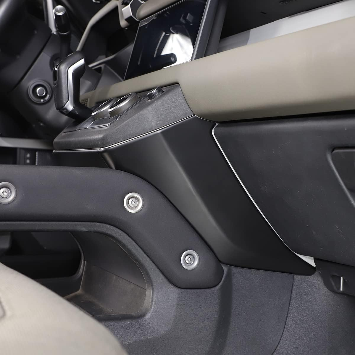 TINKI Auto Center Console Decorative Panel Compatible for Land Rover Defender 90 110 130 2020 2021 2022 2023 Car Indoor Decoration Cover Trim Interior Accessories (Style 1, Matte Black) image number 4