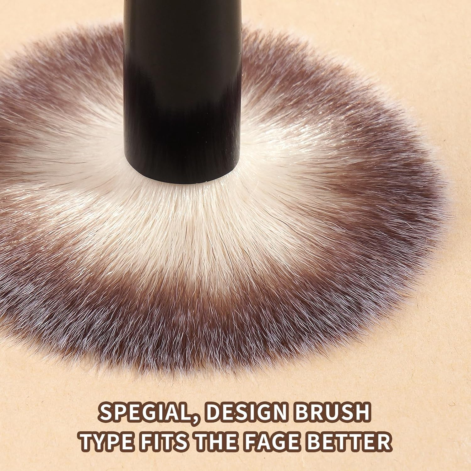 MAANGE 6 PCS Makeup Brushes Set Double Sided Makeup Brushes for Foundation Concealer Blush Eyeshadow Powder Blending Eyebrow Eyeliner Make up Brushes (Black) - Beige image number 6