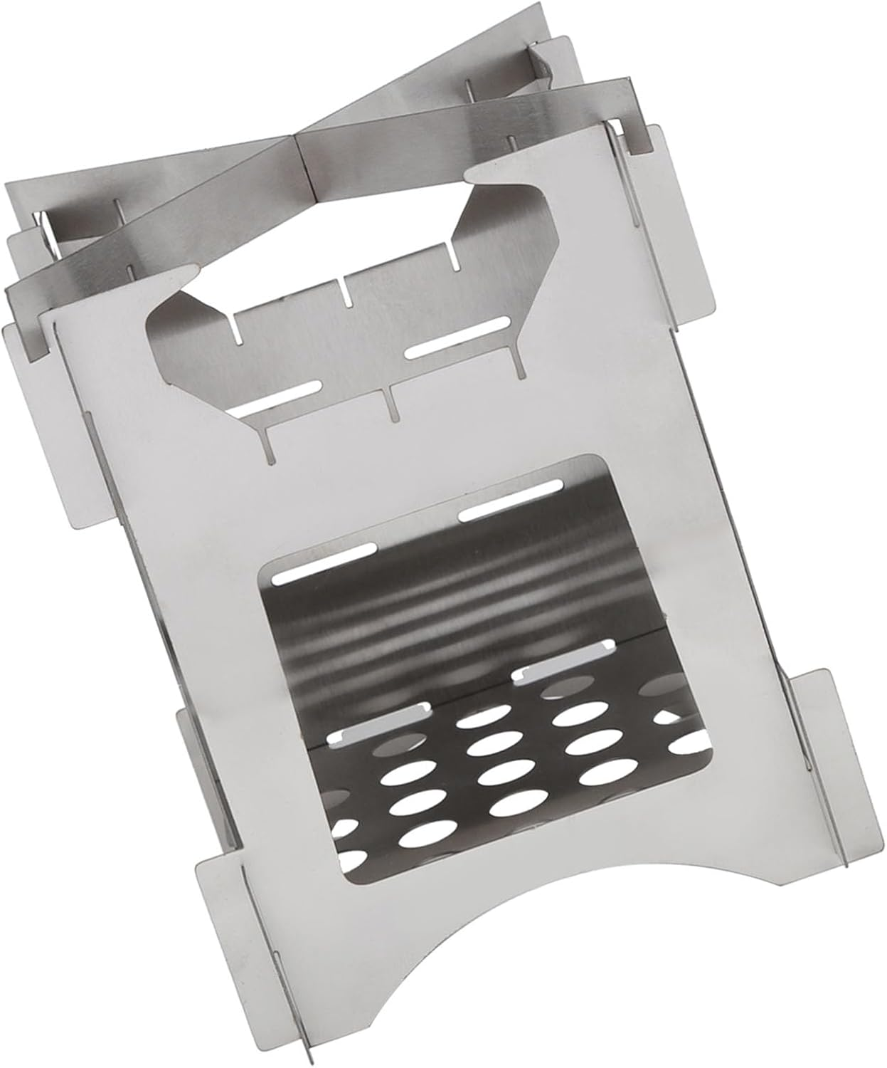 Camping Stove Portable Stainless Steel Folding Wood Burning Stove Mini Cooker with Canvas Bag for Outdoor Camping Travel Hiking Picnic image number 1