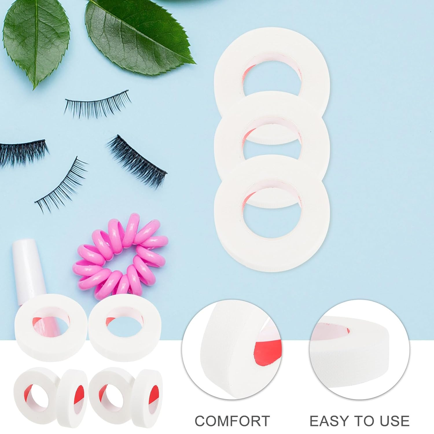 CATIEBYE 6 Rolls Breathable Eyelash Grafting Tape for Eyelash Extension, Soft Skin-Friendly Makeup Tool Strips for Lash Isolation and Protection image number 2