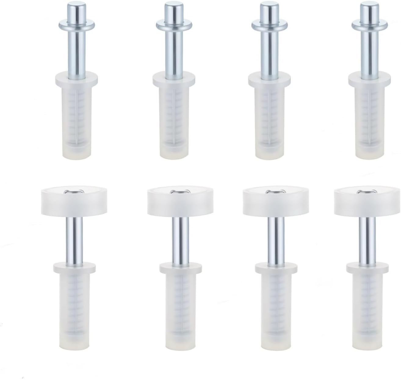 8 Pcs Bi-Fold Door Hardware Kit, Spring Loaded Top Roller Guide Wheel & Pivot, Bifold Closet Door Repair Kit for Folding Pocket Accordion Barn Doors