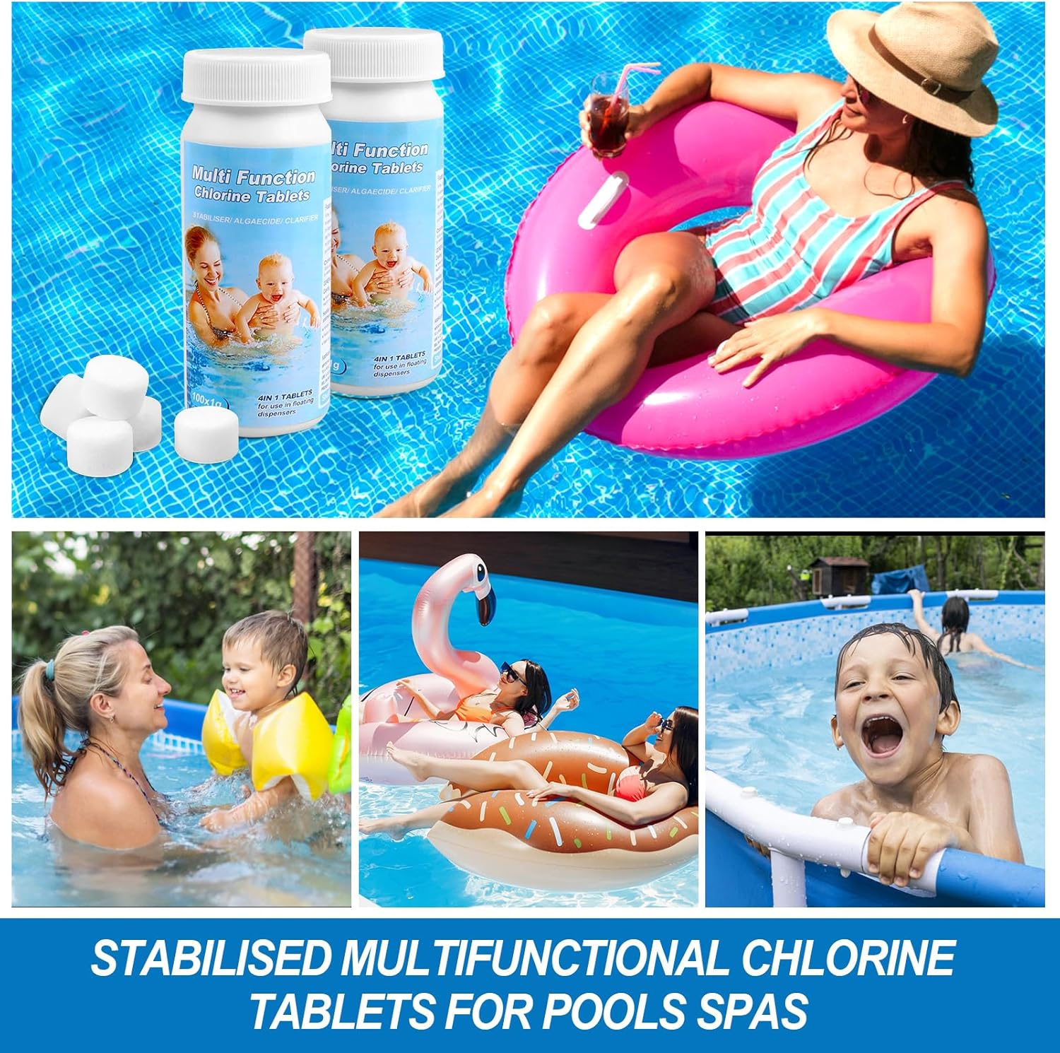 Pool Cleaning Tablets 200 Pieces for Pool, Water Tank, Hot Tub, Spa (C) image number 5