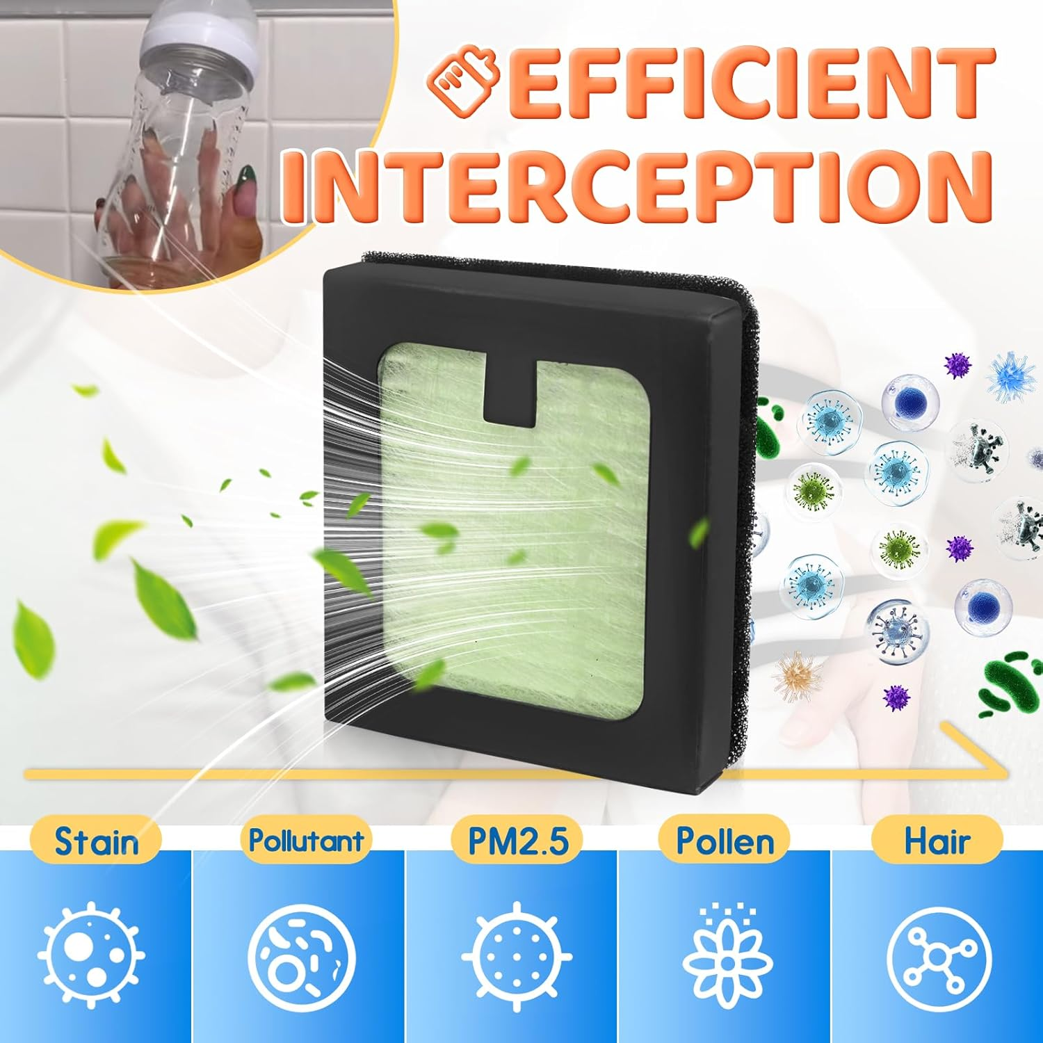 4 Pack HEPA Filter Replacement Compatible with Baby Brezza Bottle Dryer Advanced and Baby Brezza Bottle Washer Pro image number 6