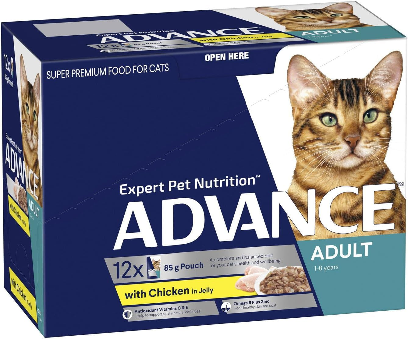 ADVANCE CAT WET CHICKEN JELLY SVMS 85G 1X12PK (369909) image number 2