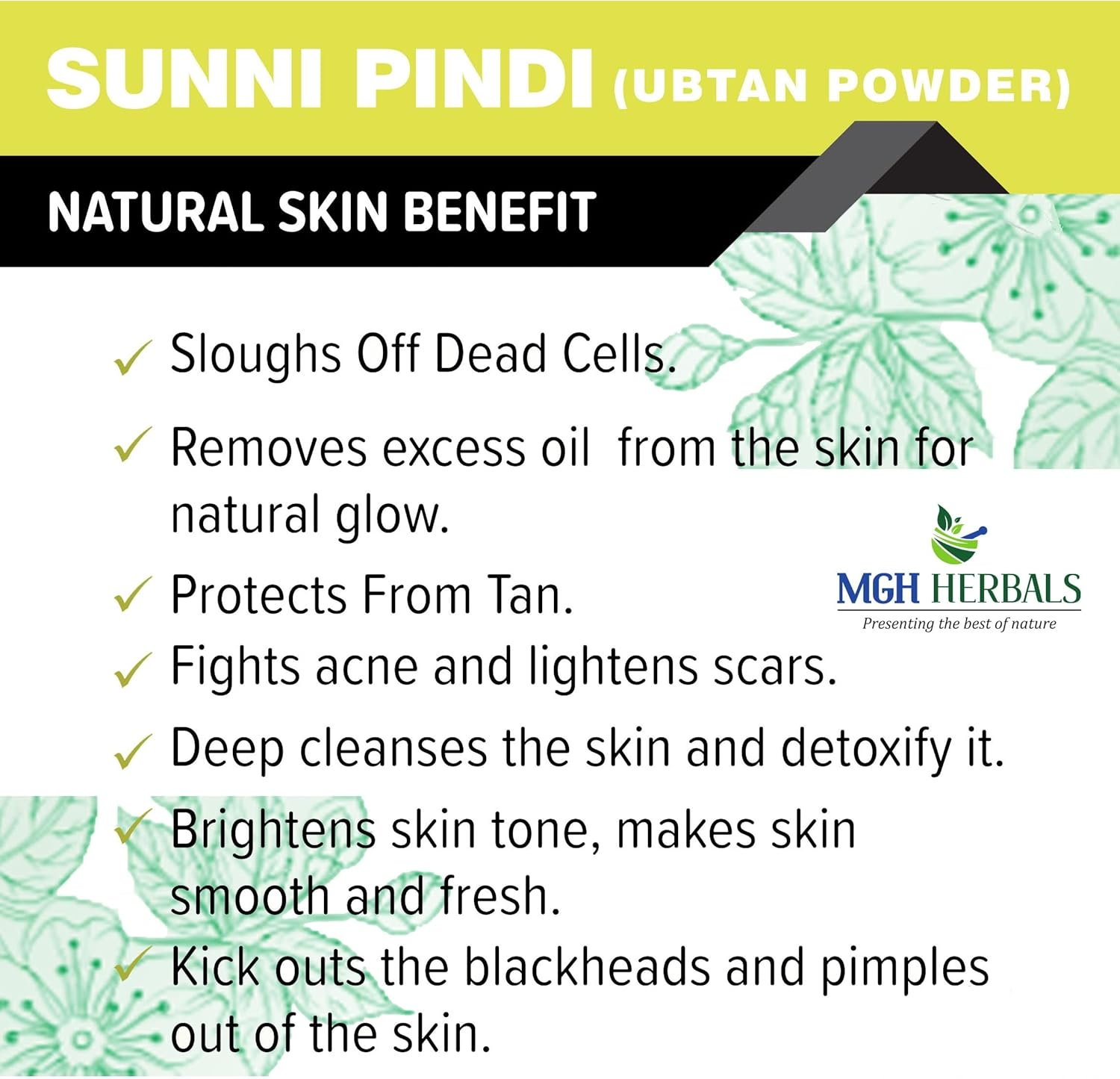 Forest Herbs Sunnipindi Bath Powder Ubtan Pack - Skin Lightening & Tan Removal - Ancient Ayurvedic Healing - Enriched with Turmeric 100Gms image number 2