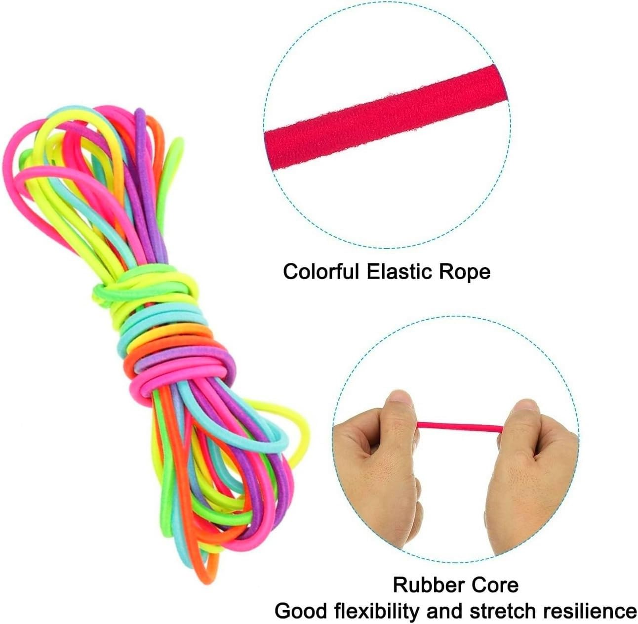 WADY 5 M Colorful Elastic Rubber Skipping Rope, Chinese Jump Rope for Outdoor Sports & Fitness,Durable Jumping Rope for Children image number 1