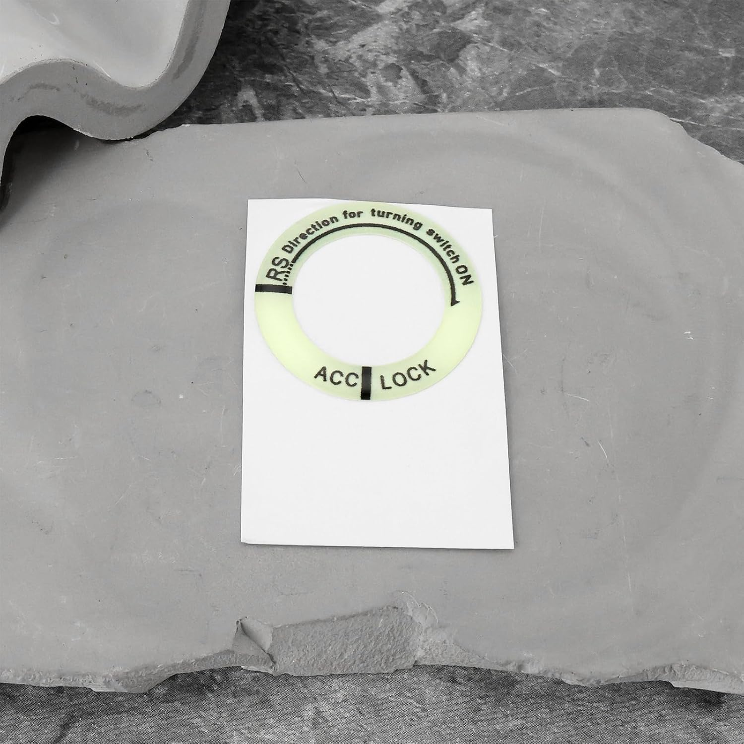 VGOL 5PCS Car Ignition Switch Luminous Ring Outer Diameter 34Mm Inner Diameter 23Mm Luminous Ignition Engine Start Cover Key Hole Ring Sticker image number 1