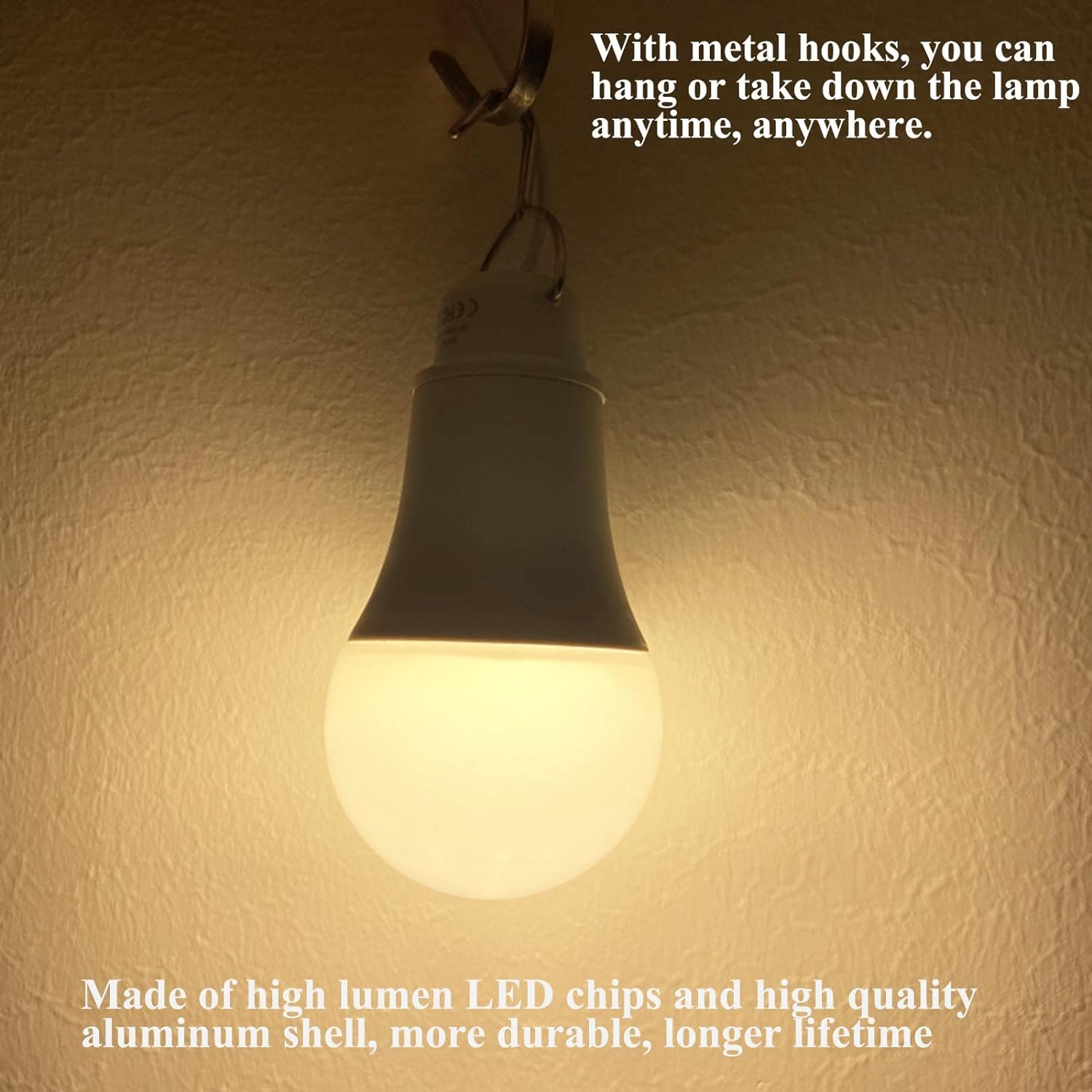 Taysing USB Light, 7W Dimmable Hanging Portable Emergency Lamp for Camping, Outdoor, Hurricane - 2 Pack 3000K Tent Lights for Power Station, Solar Panel Charger, Power Bank image number 5