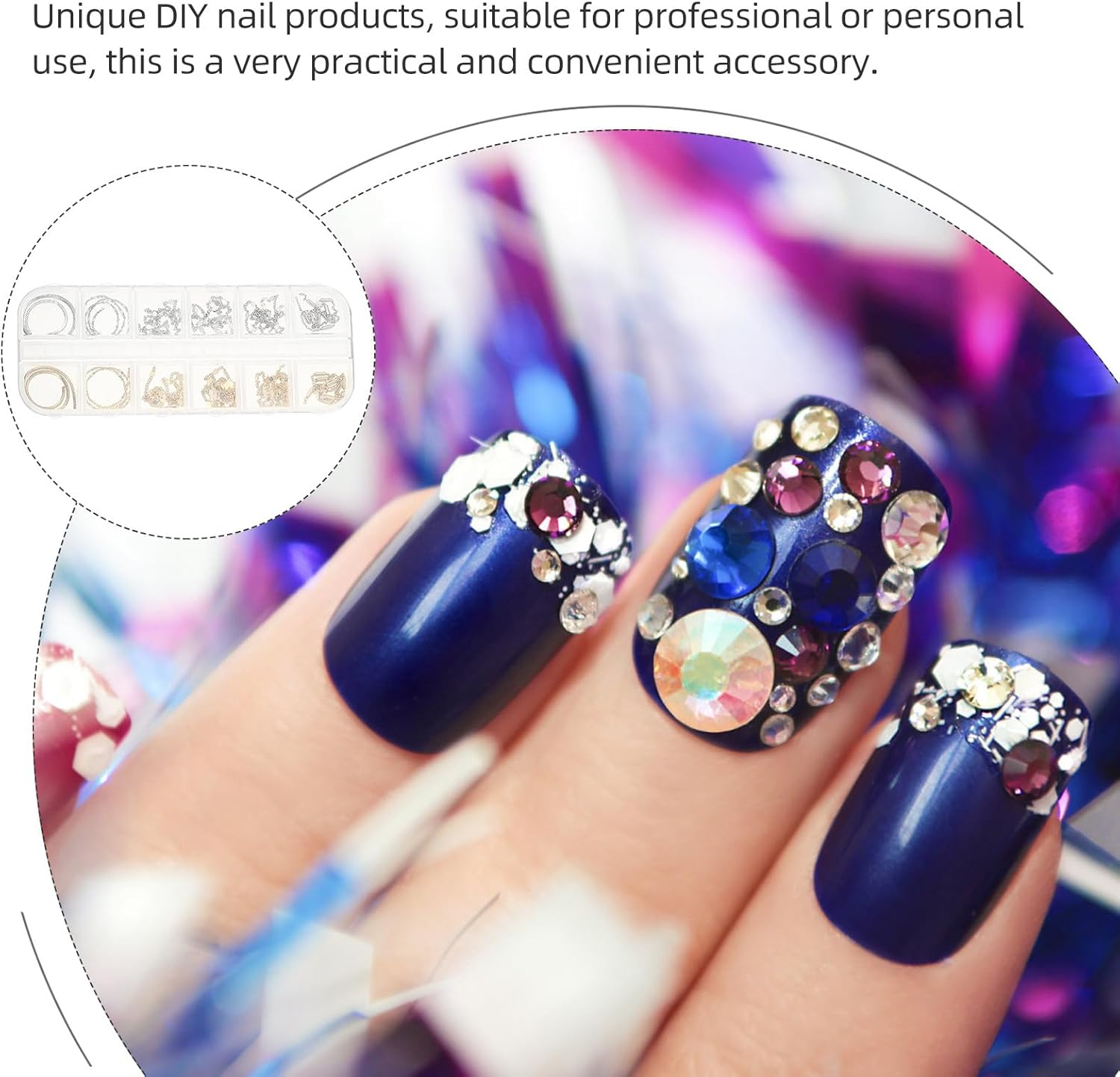 Iplusmile Creative Nail Art Metal Chain Jewelry DIY Accessories Box, Manicure Decoration Kit with Metal Chains for Nail Art Designs in Australia image number 4