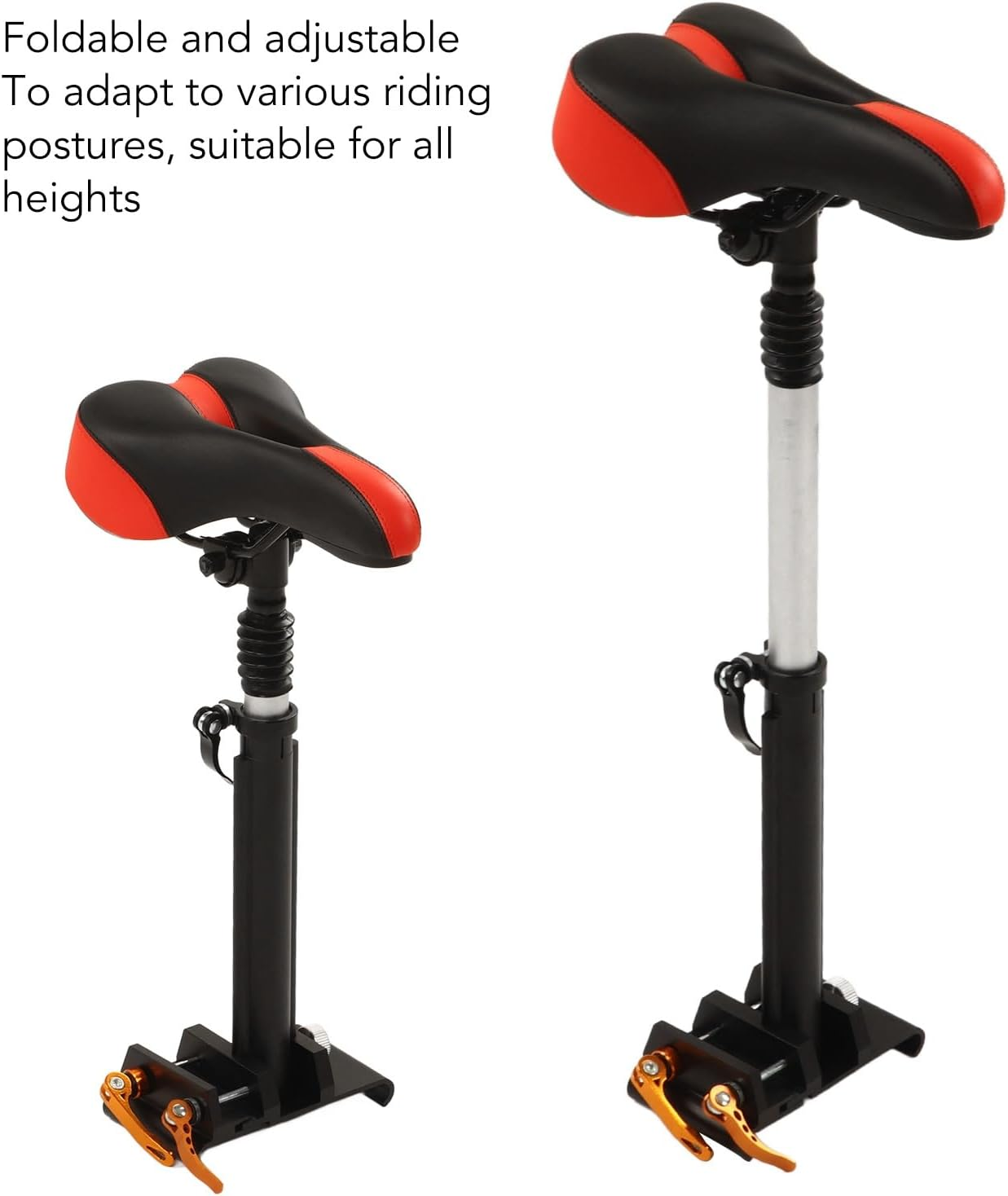 VELATEMOR Electric Scooter Saddle, Foldable & Adjustable, Foam Padded Double Shock Absorption, Aluminum Alloy, for M365 Electric Scooter image number 2