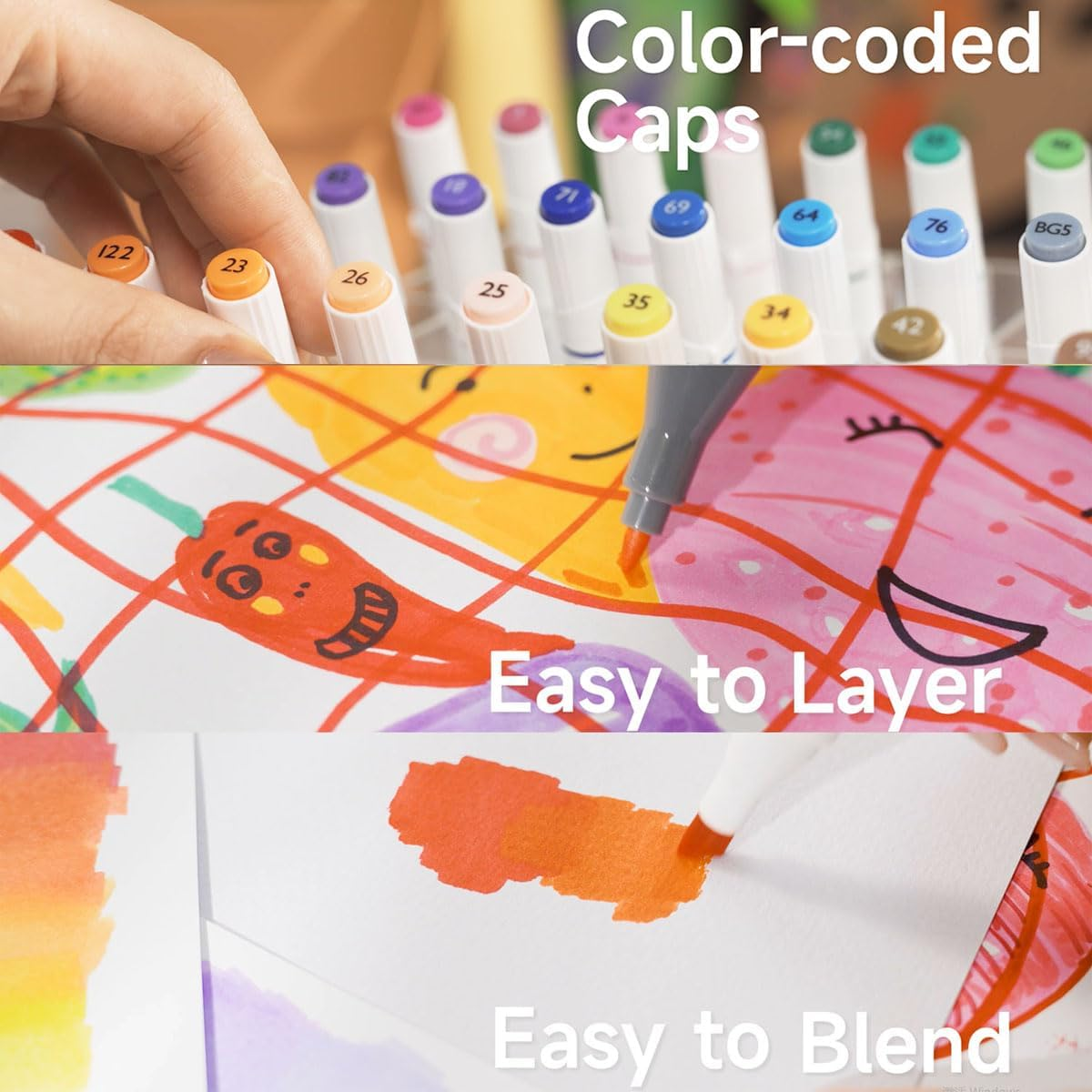 Shuttle Art 30 Colours Alcohol Markers, Dual Tip Art Markers for Drawing, Sketching Highlighting, Marker Pens for Artists and Adult Colouring Manga Design image number 5