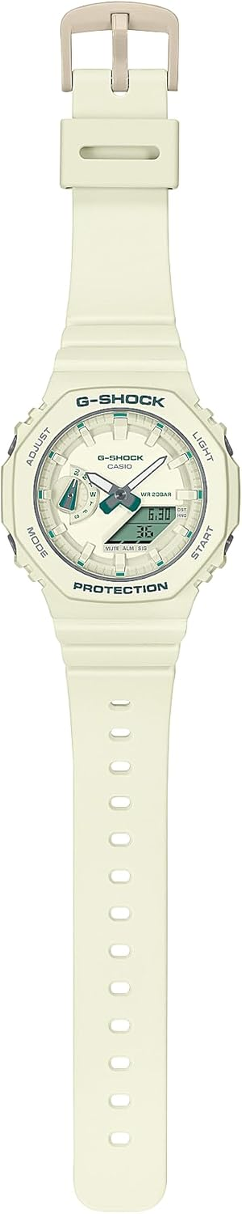 Casio G-Shock GMAS2100GA-7A S-Series Digital-Analogue off White Strap Unisex Watch, off White Dial, 46.2 &times; 42.9 &times; 11.2 Mm Size image number 1